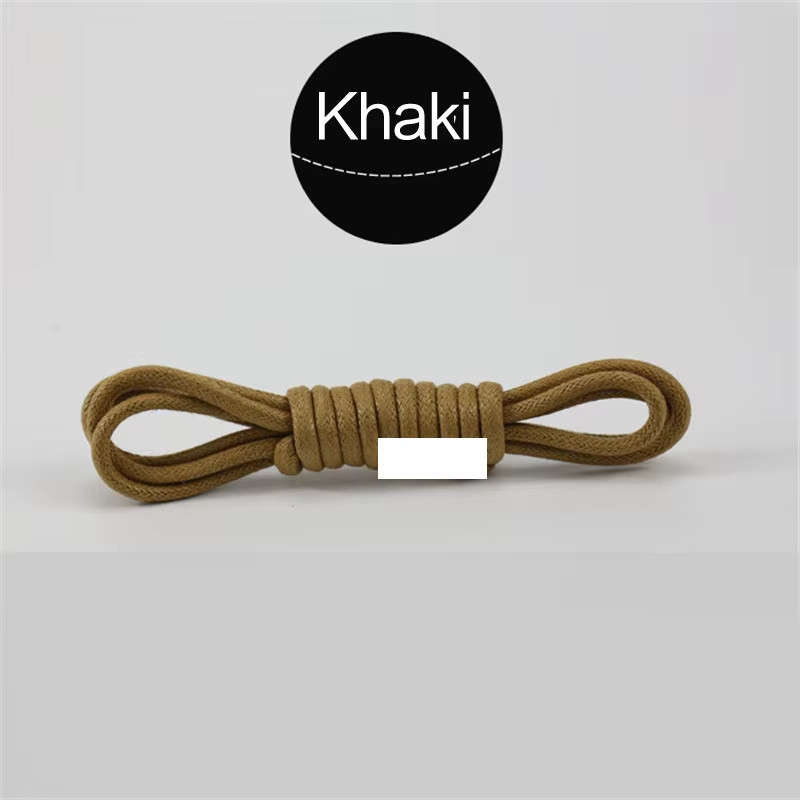 1Pair Waxed Cotton round Shoe Laces Coloured Leather Shoes Lace Waterproof Shoel