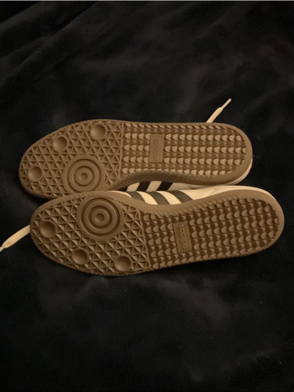 adidas Samba Sneakers in White and Black with Gum Sole