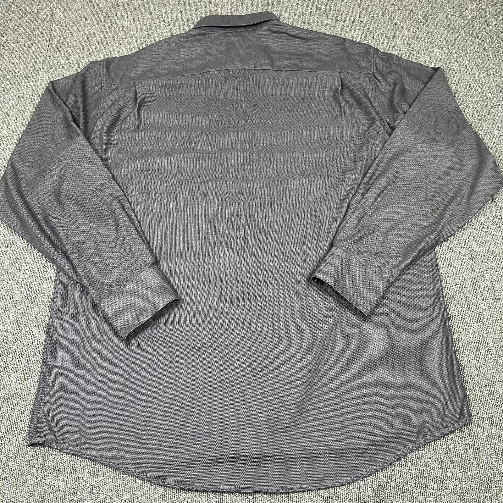 Eton Shirt Mens 16 Black Etastar Long Sleeve Barrel Cuff Pocket Smart Office