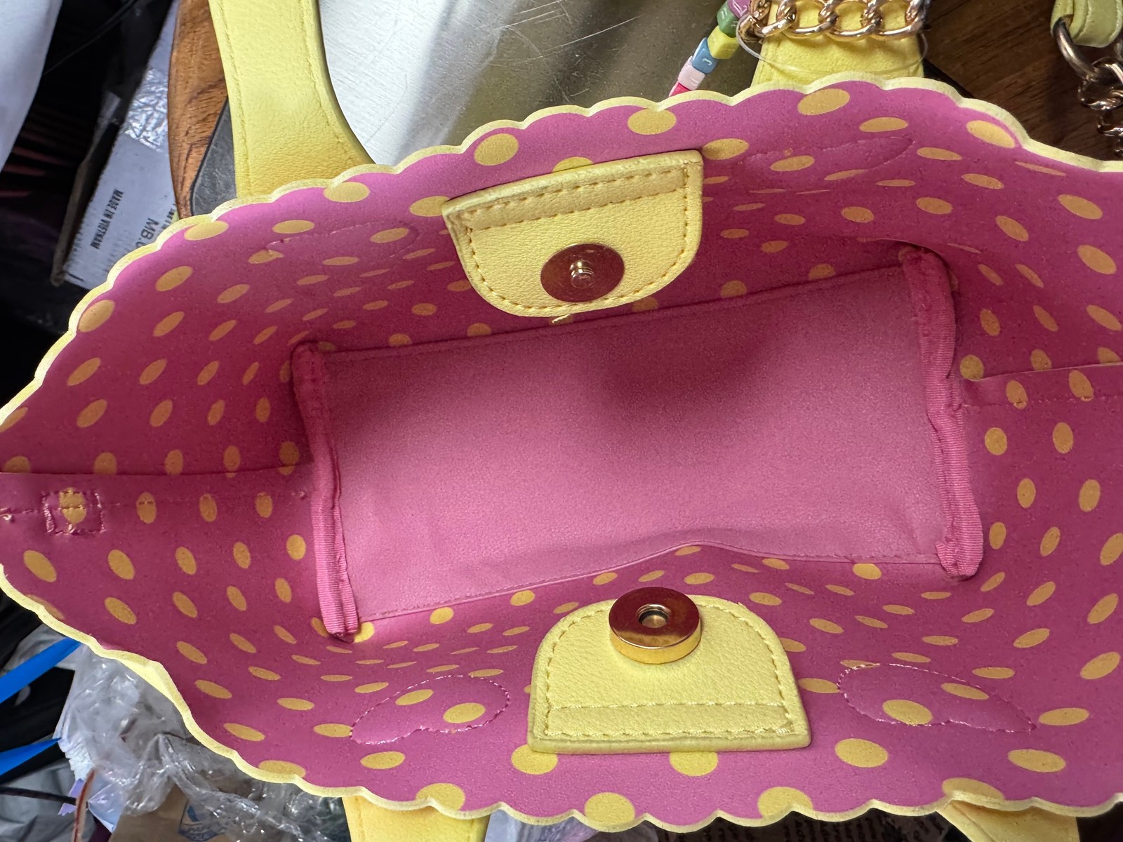 Betsey Johnson Sweet Strawberry Mini Tote Bag NWT Charm Yellow Pink