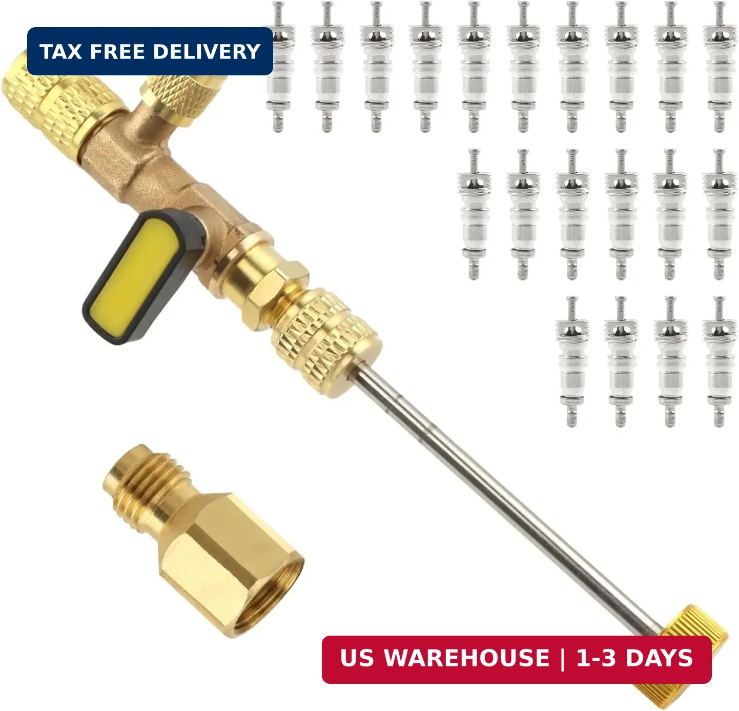 Professional Dual Size 1/4″ & 5/16″ SAE Valve Core Remover/Installer Tool Kit, C