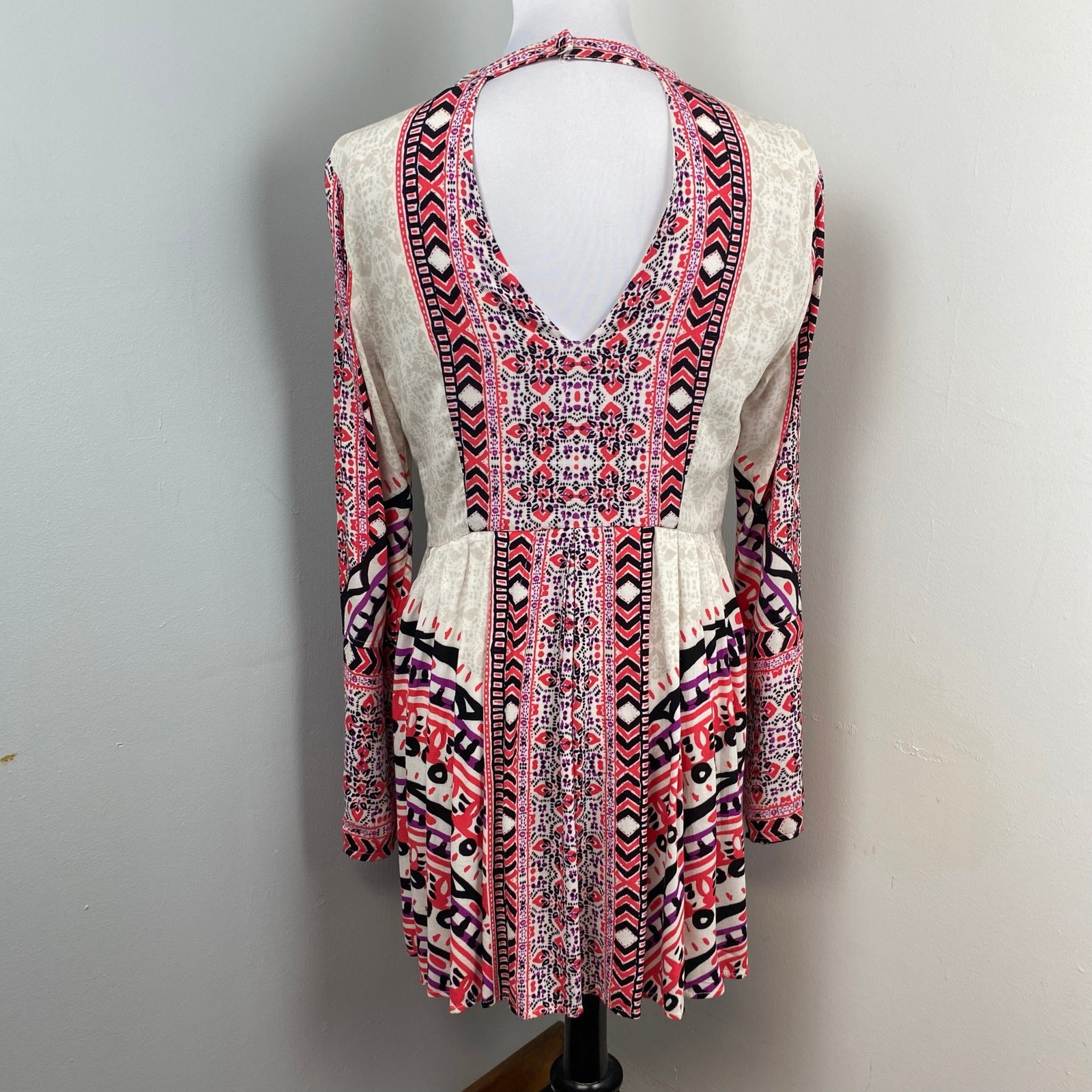 Free People Tegan Border Printed Midi Dress in Ivory Size 6 Boho