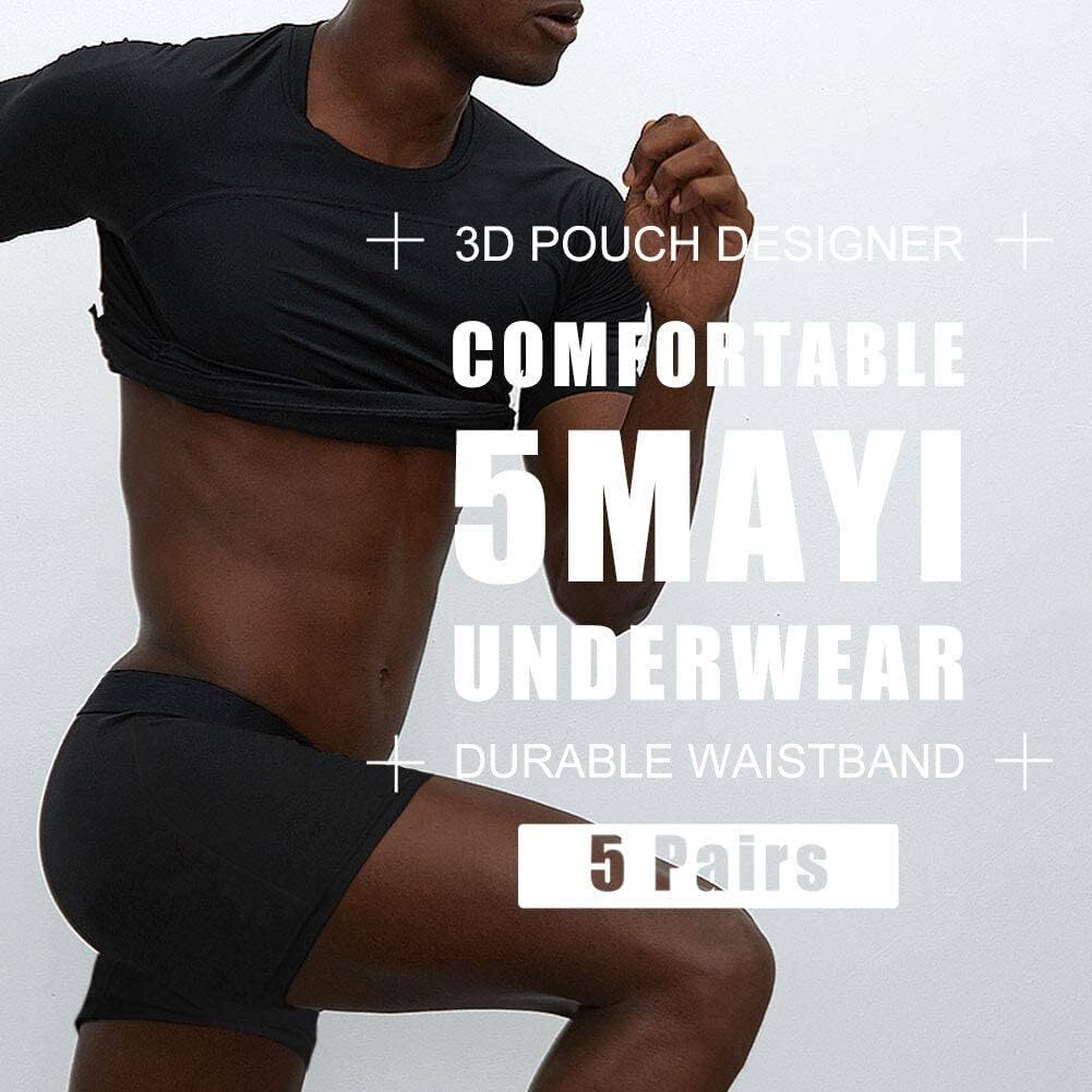 5Mayi Men Underwear Boxer Briefs Cotton Regular Long Mens Boxer Briefs Und