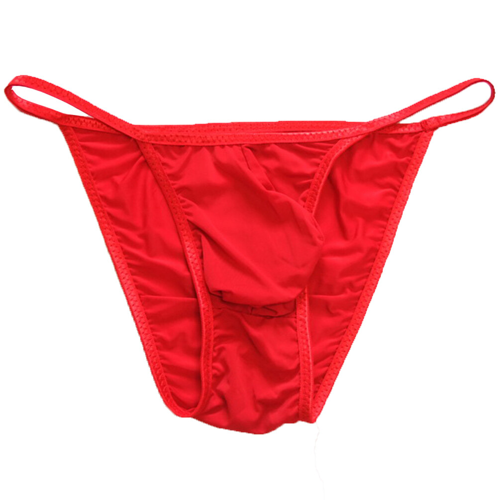 Mens Silky Soft Tanga String Bikini Bulge Contoured Pouch Briefs Panties Colors