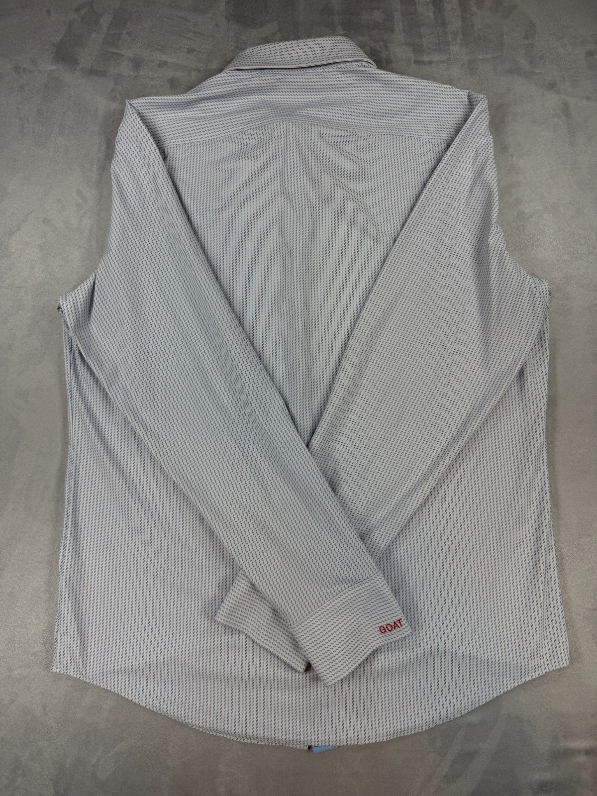 Murano Shirt Men’s L Blue Check Slim Fit Perf Stretch Long Sleeve GOAT monogram