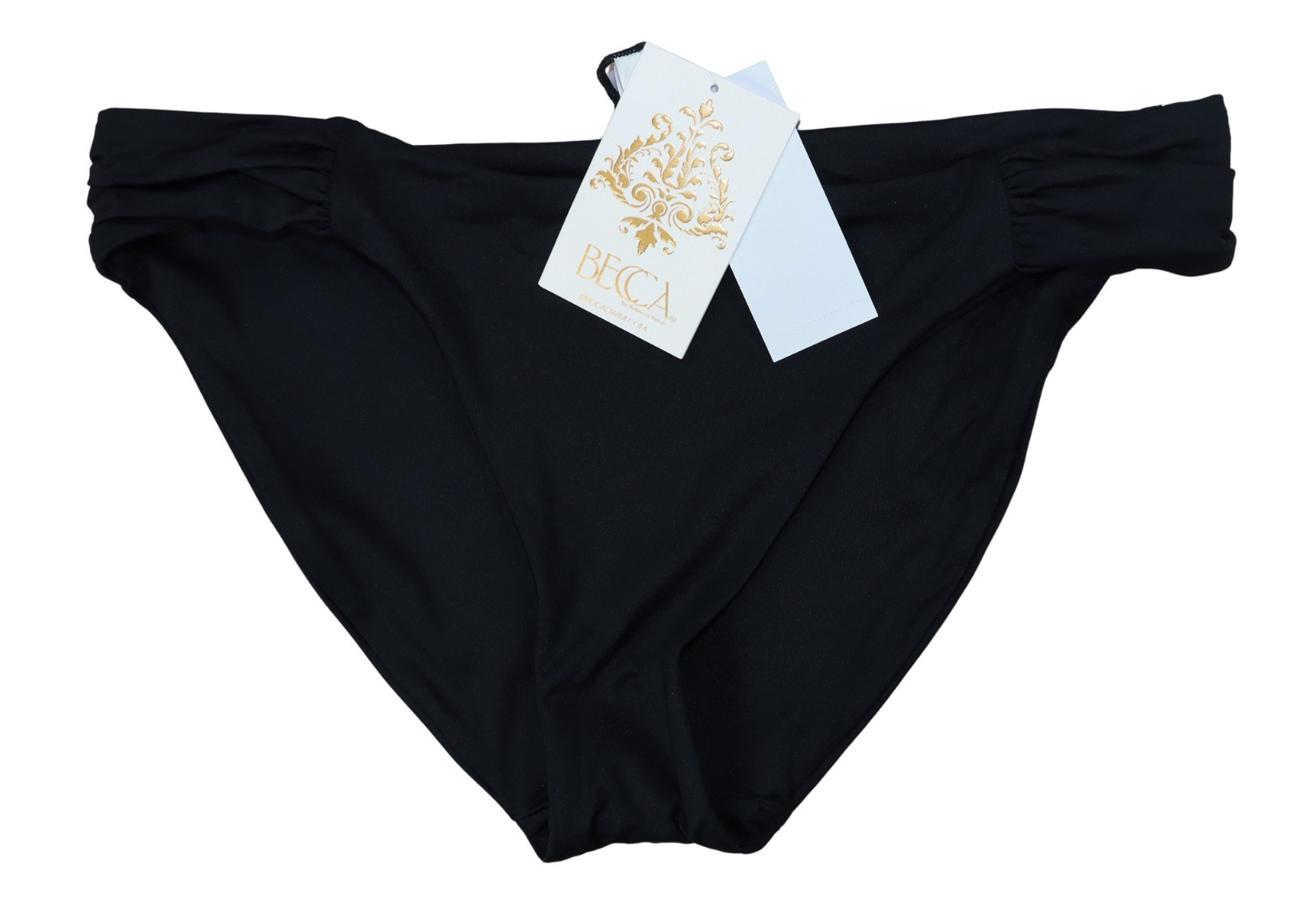 Becca Rebecca Virtue Muse Ruched Side Tab Bikini Bottom Women’s Bathing Suit NWT