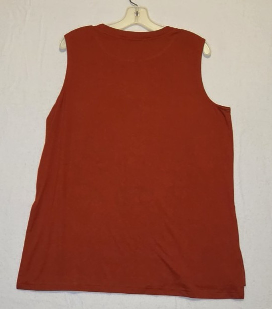 Pretty Garden Rust Tank Size Large Viscose Side Split Summer Classic Minimalist