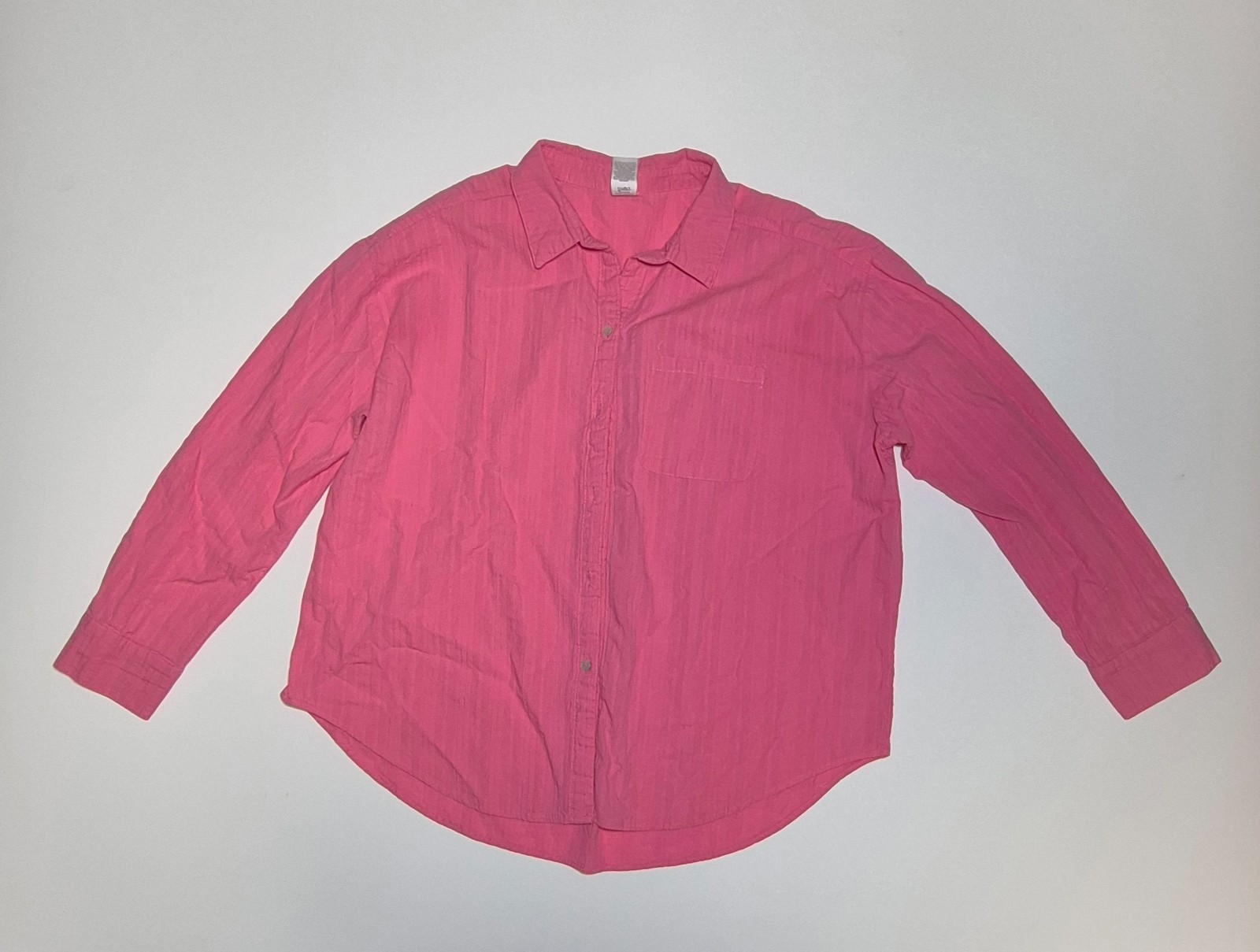 Time And Tru Shirt Women’s Pink Cotton Gauze Button Down Shirt. Long Sleeve. XL