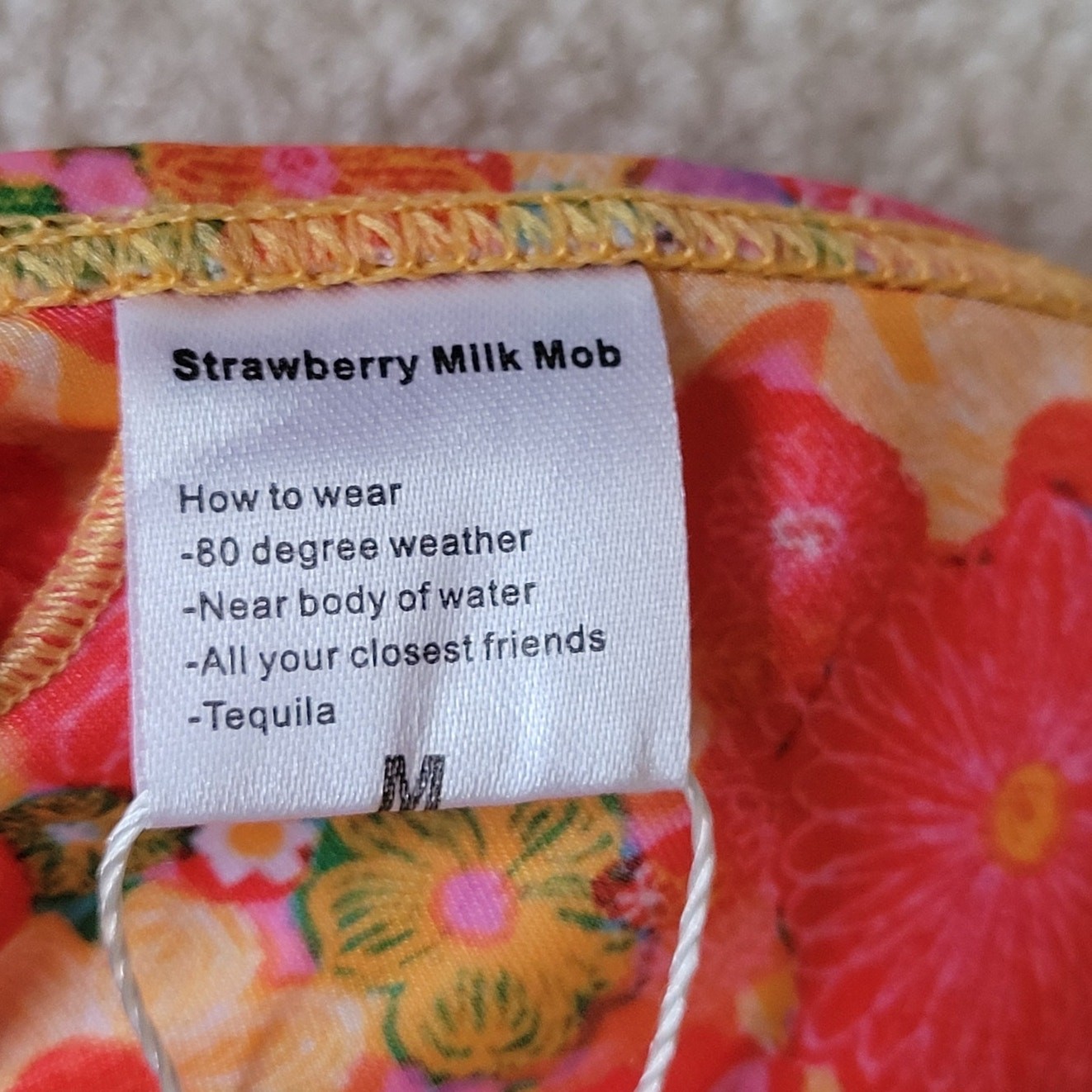 NWT Strawberry Milk Mob Size M Citrus Kiss Bikini Top Swimwear Beach Summer