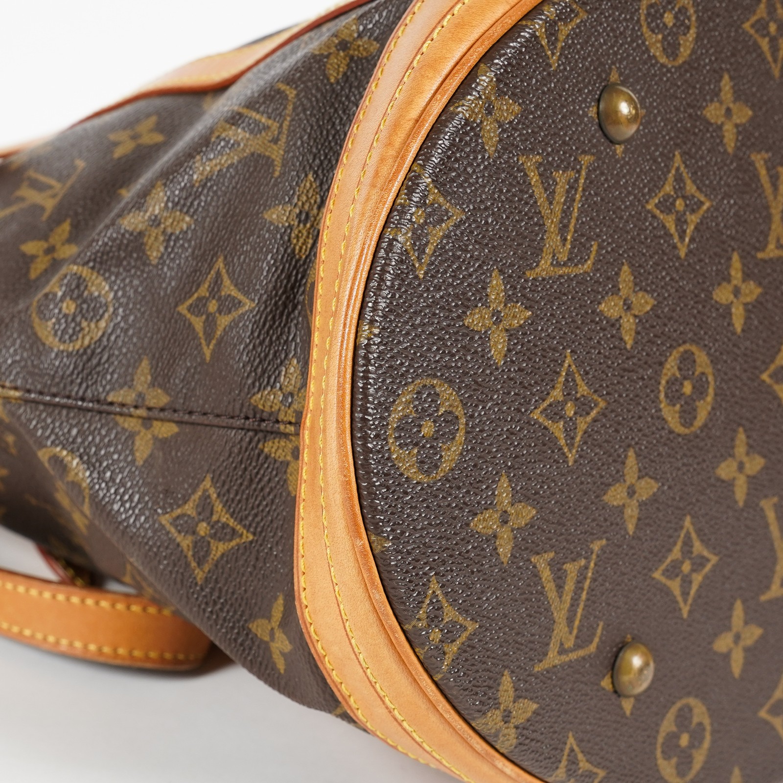 Louis Vuitton Monogram Bucket GM M42236 Tote Bag Brown w/Pouch Used 07E072420019