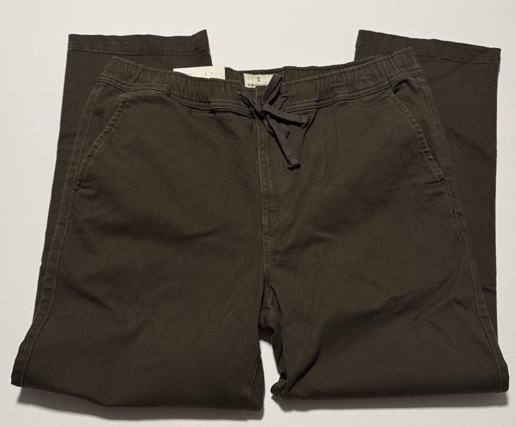 Chino Joggers Mens Large Green Straight Leg