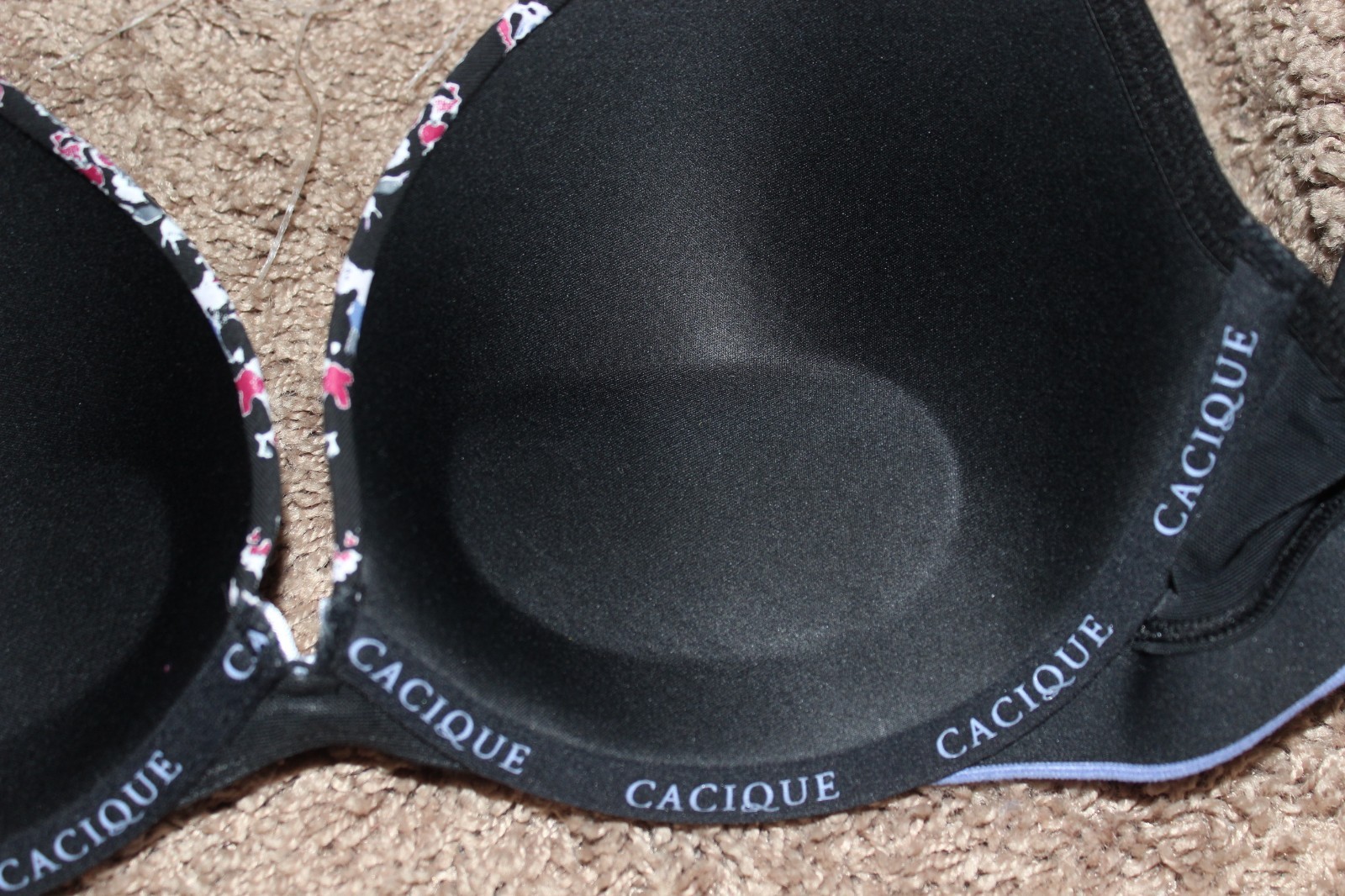 Cacique Sample Brandix Bra Size 38 D Underwire Light Pad Floral Full Coverage