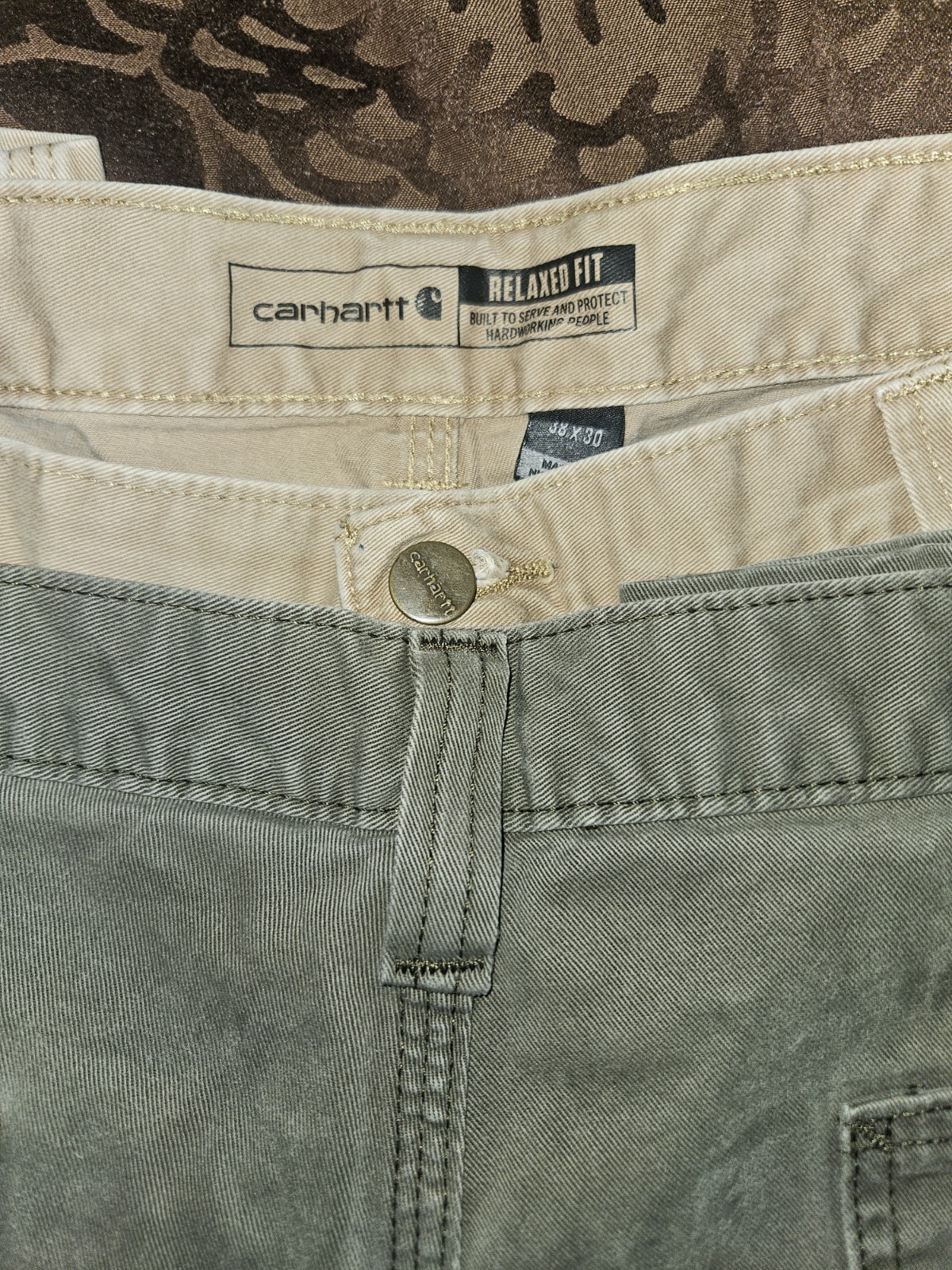 Carhartt 2-Lot Relaxed Fit Carpenter Pants Men 38×30