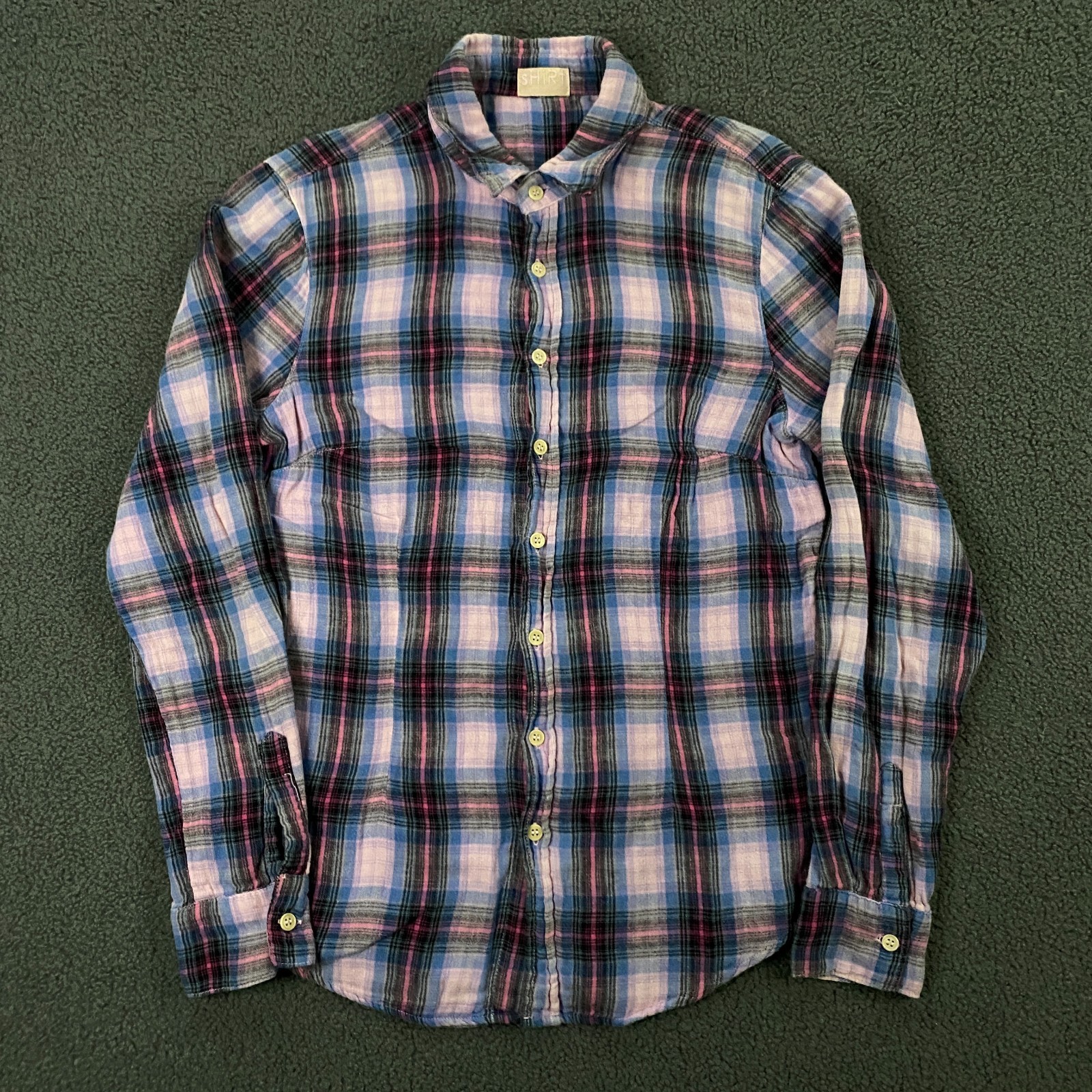 CP Shades Shirt Womens Small Double Layer Weave Cotton Plaid Button Up
