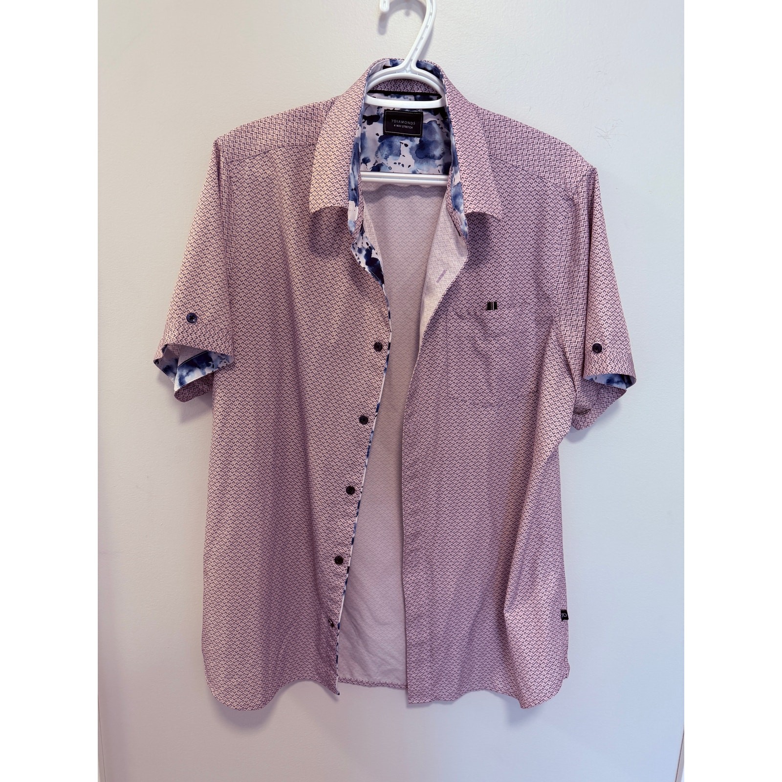 7 Diamonds Higher Love 4 Way Stretch Performance Woven Shirt In Size Large