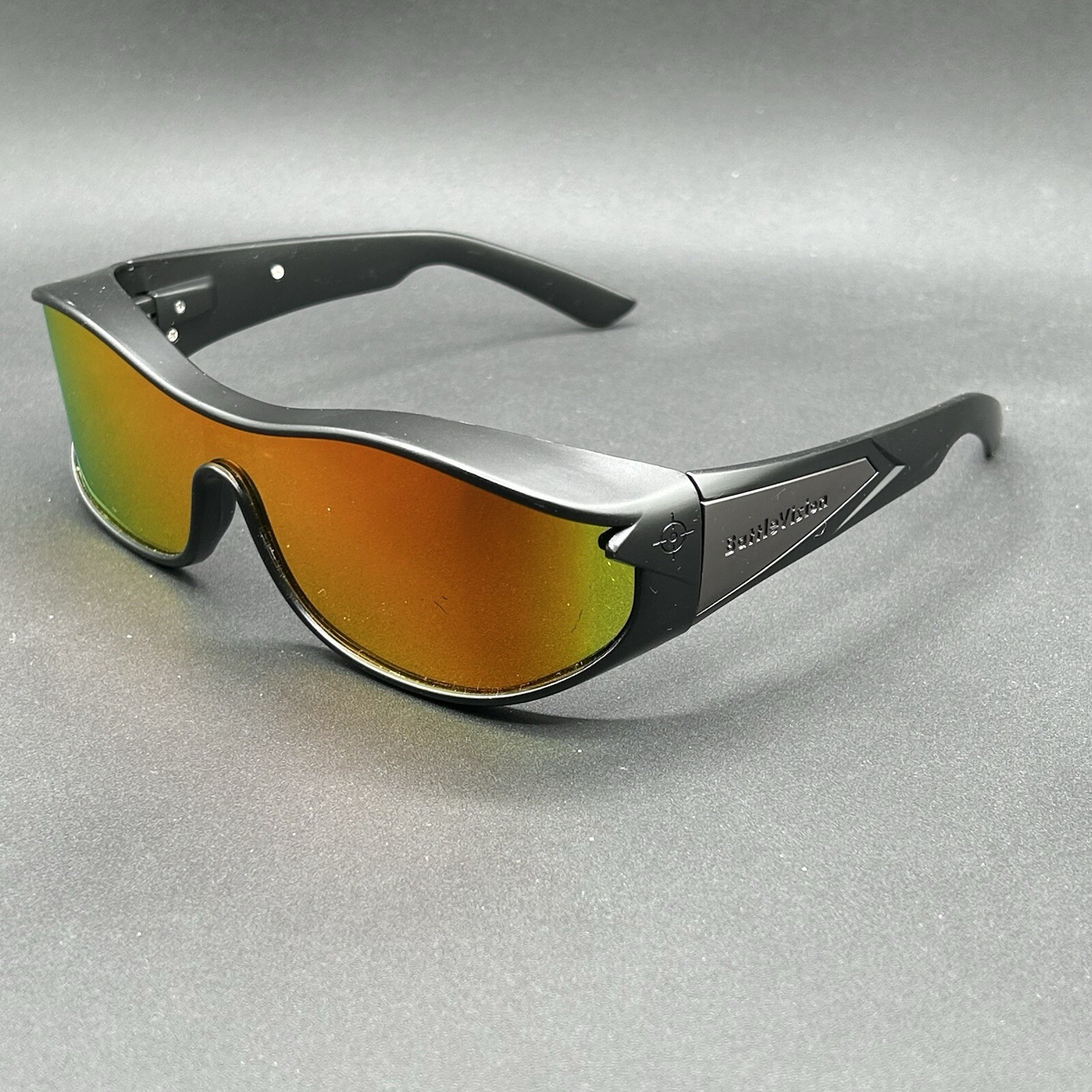 Battle Vision Z22-1222 Sunglasses Black Polarized Wrap Used