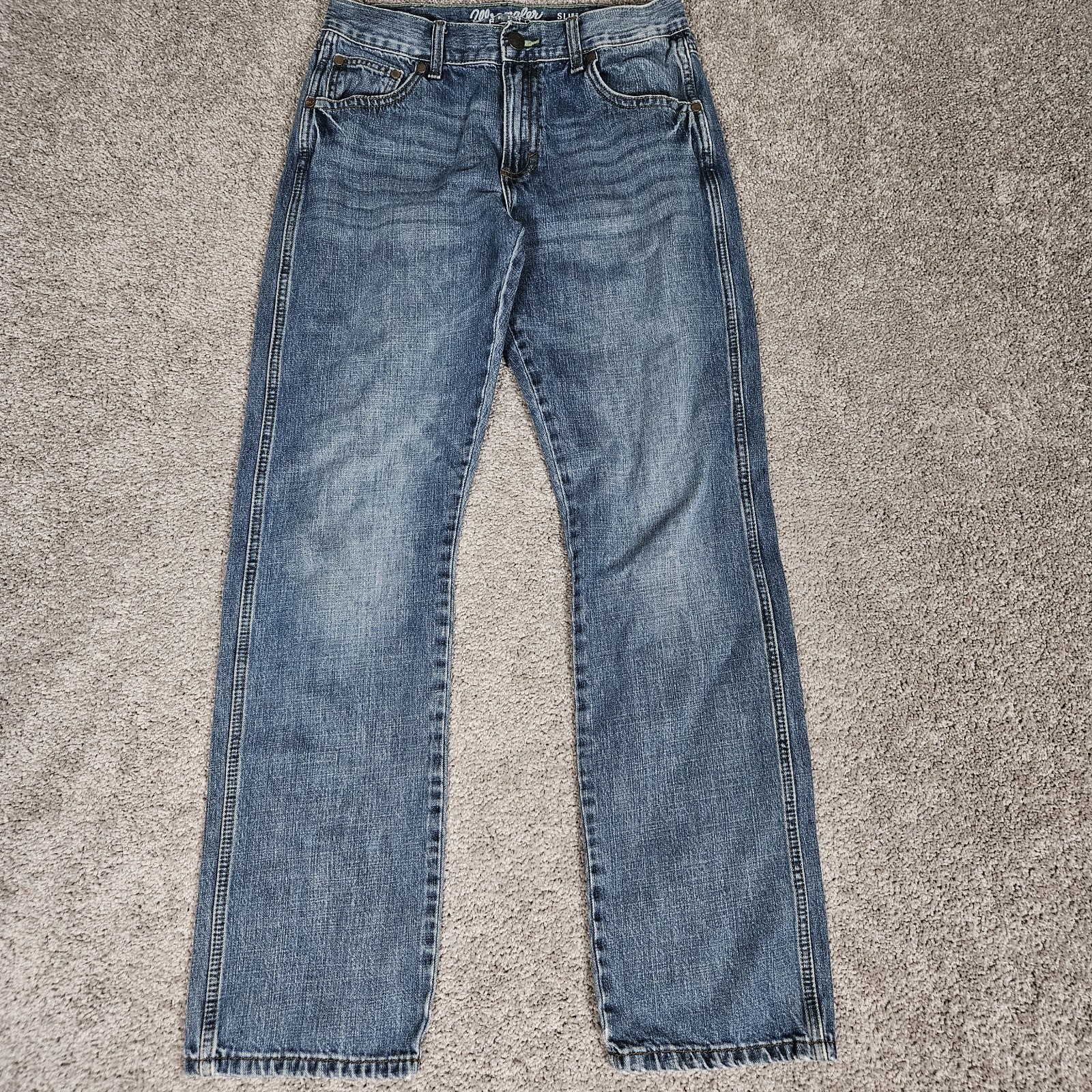 Wrangler Retro Slim Straight Jeans Men’s 30X34 Blue Western Cowboy Workwear