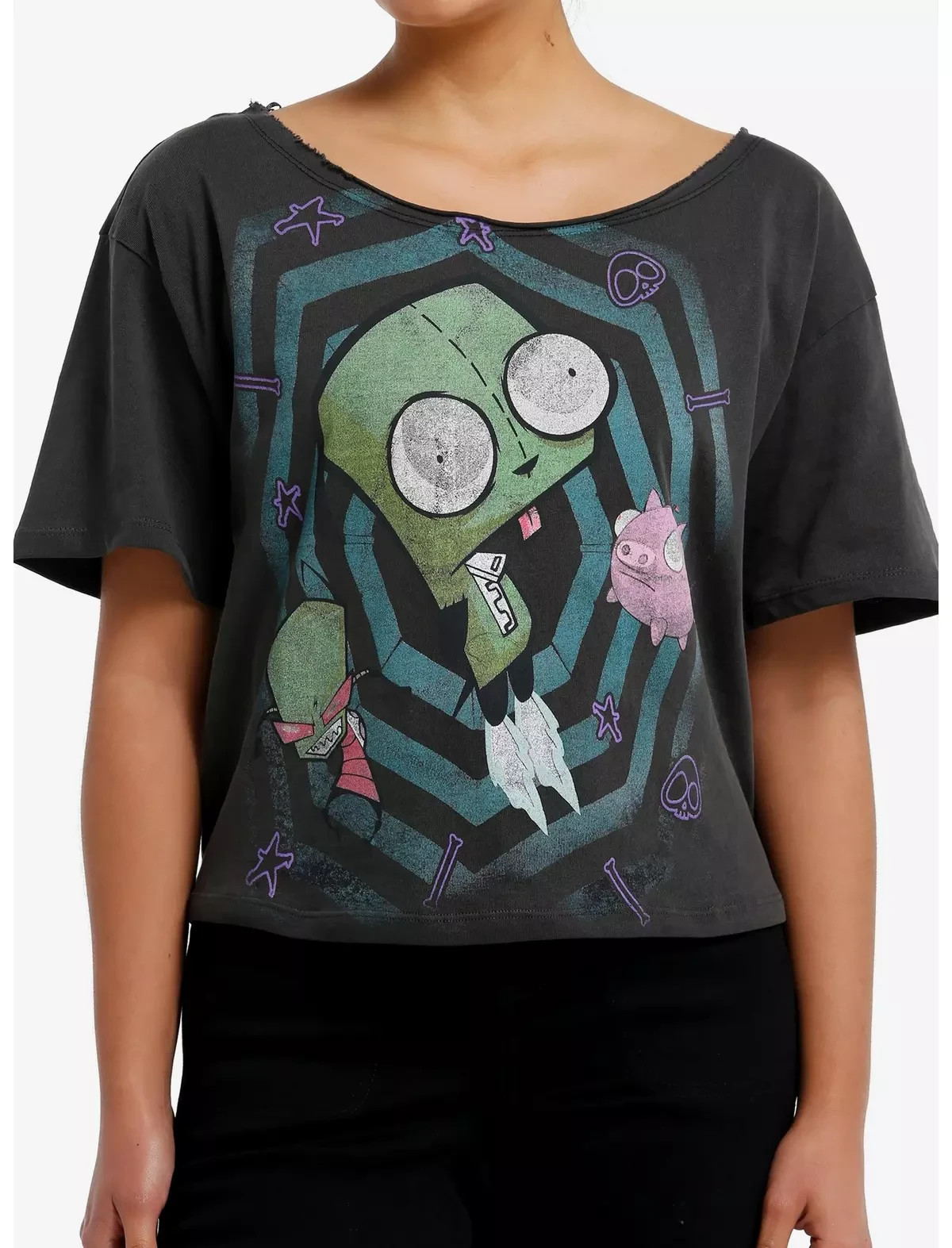 Invader Zim Off The Shoulder Shirt X-LARGE New