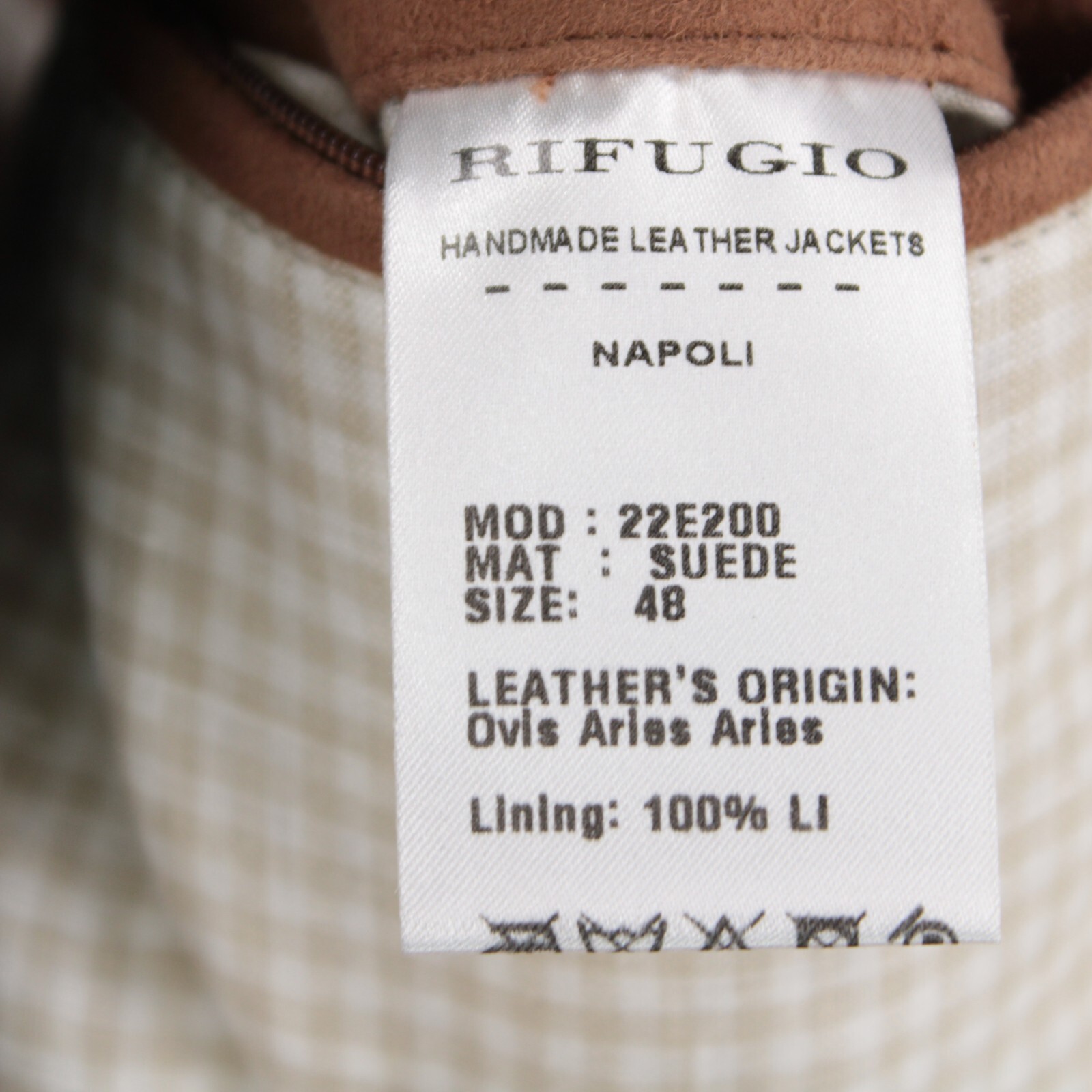 Rifugio NWD Vest / Bodywarmer Size 48 (Small US) In Light Brown Suede Handmade