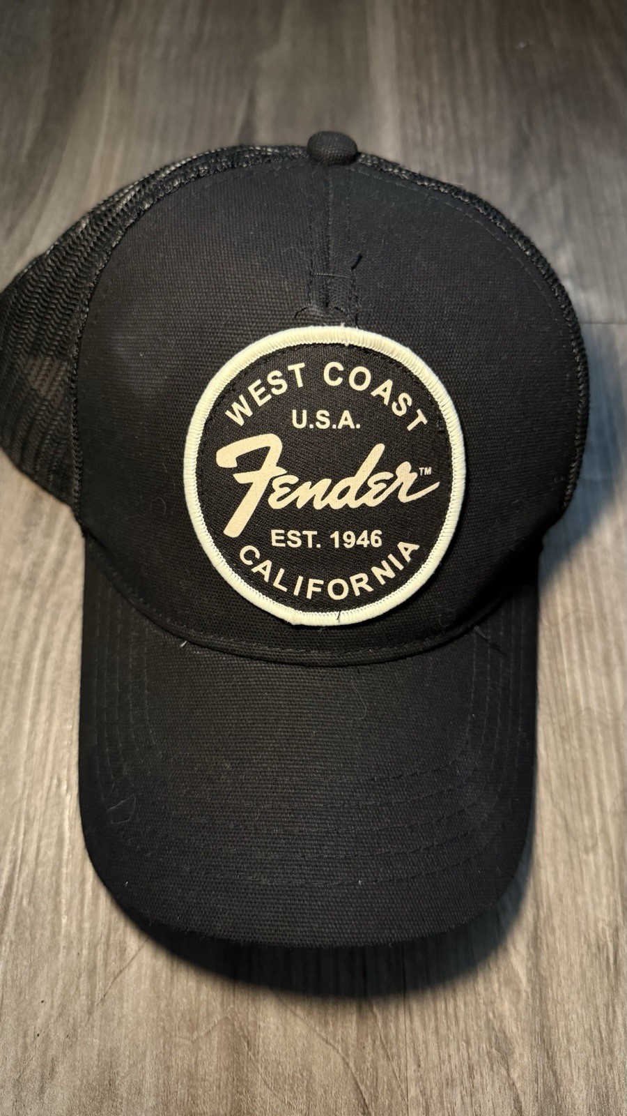 Fender Electric Guitars 1946 Hat Cap Snap Back Trucker Mesh Black- Fits Small