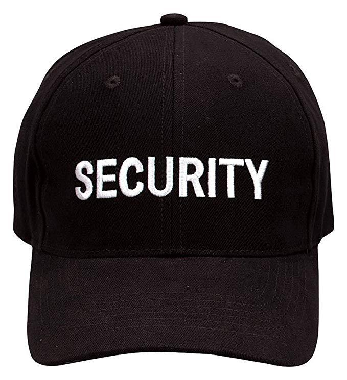 Security guard officer cap hat embroidered black