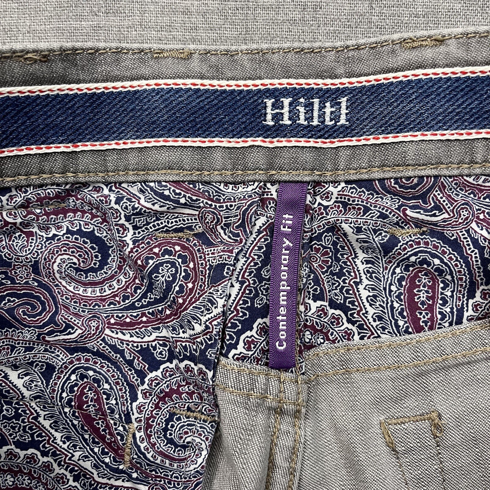 Hiltl Jeans Mens 33×34 Gray Pants Contemporary Fit Straight Leg Ultimate Trouser