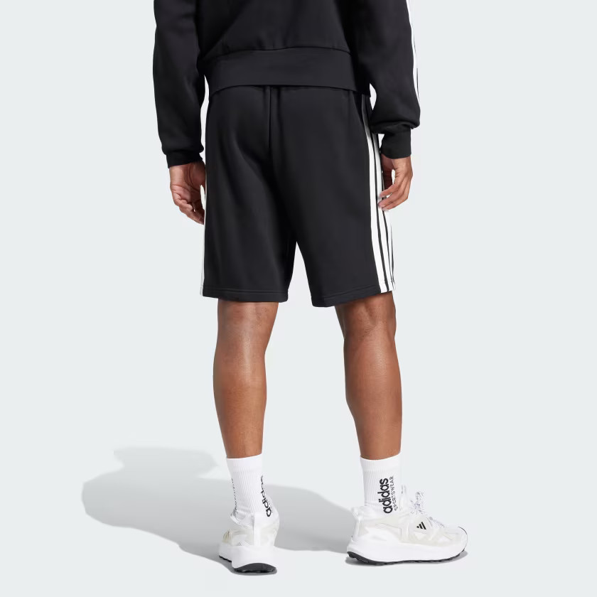 adidas men Essentials 3-Stripes Fleece Shorts
