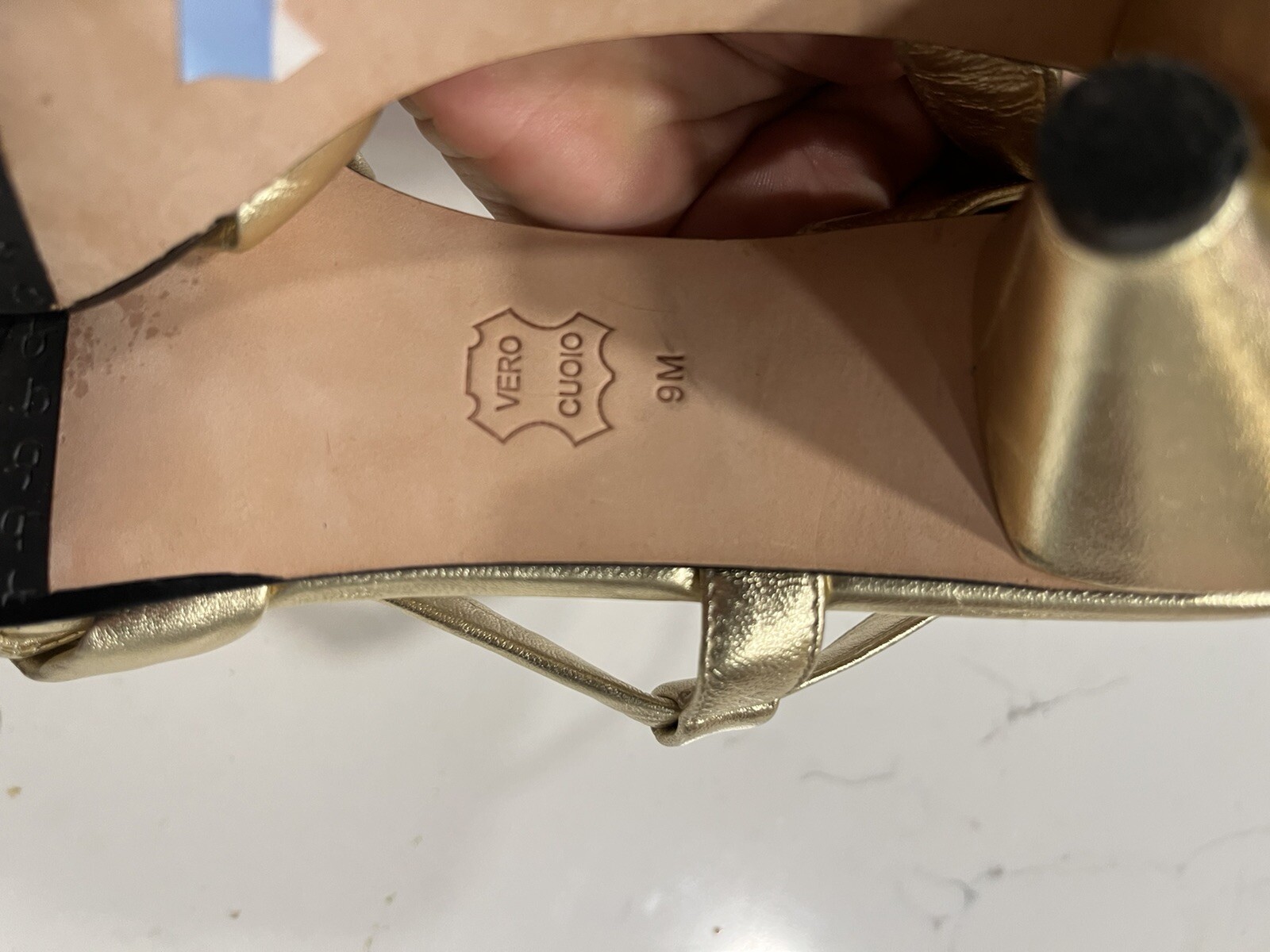 Jessica Bennett New Womens Gold Leather Sandal Size 9M
