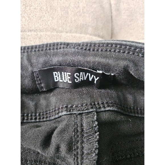 Blue Savvy High Waist Black Skinny Jeans 7/28 Distressed Butt Lift Seams