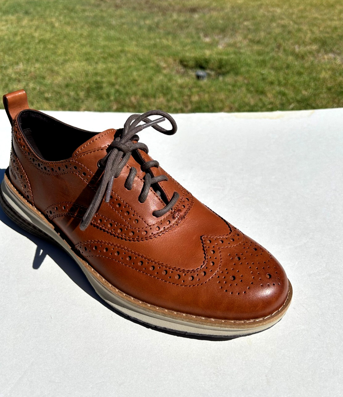 Cole Haan OriginalGrand Energyweave Wing Oxfords Shoes Sz 8 British Tan $180 NEW