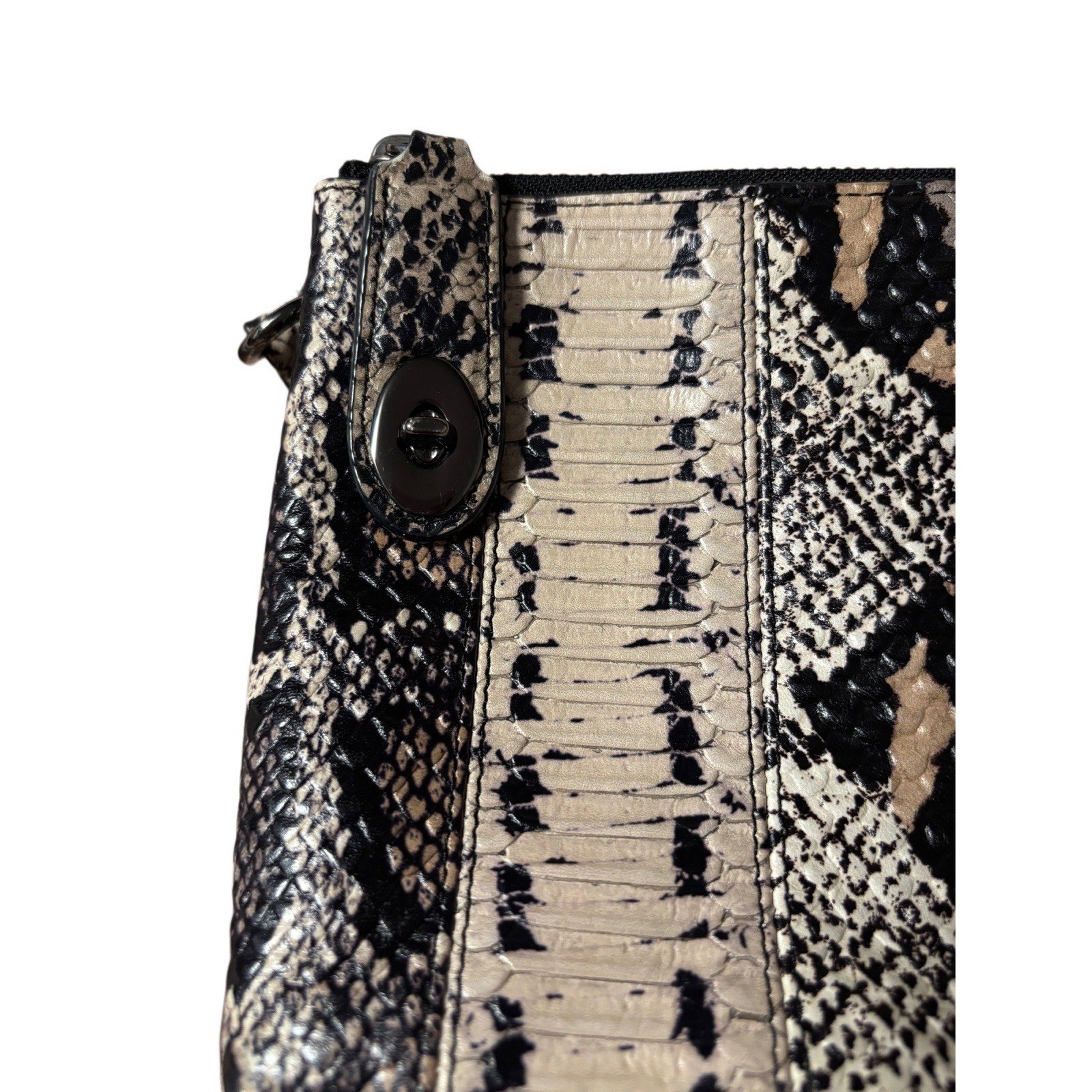 Coach Exotic Embossed Leather Crosby Crossbody Shoulder Bag 37172, Double Zipper