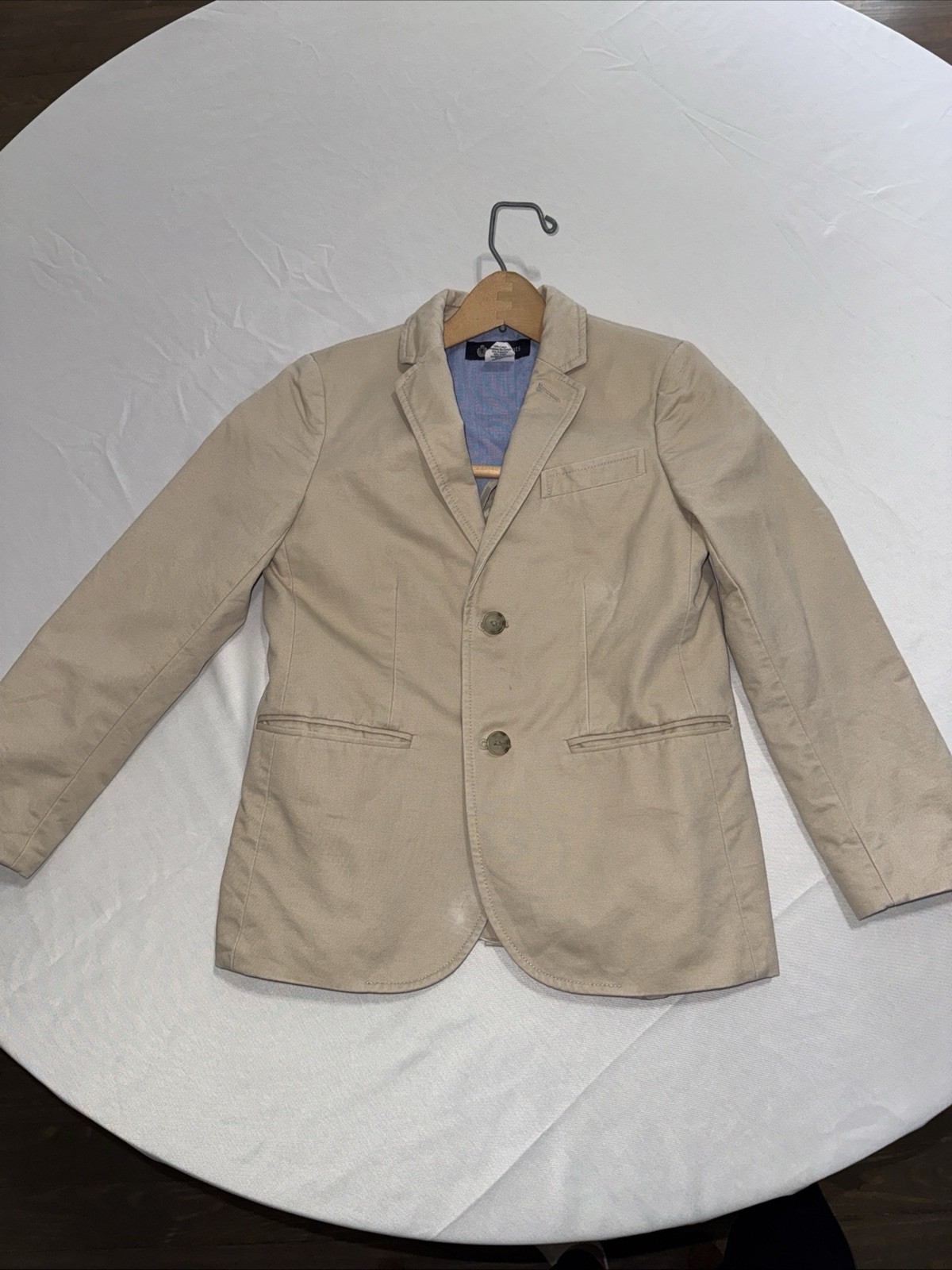Crewcuts Beige Twill Cotton Blend Lined 2-Button Notch Blazer Jacket Size 8