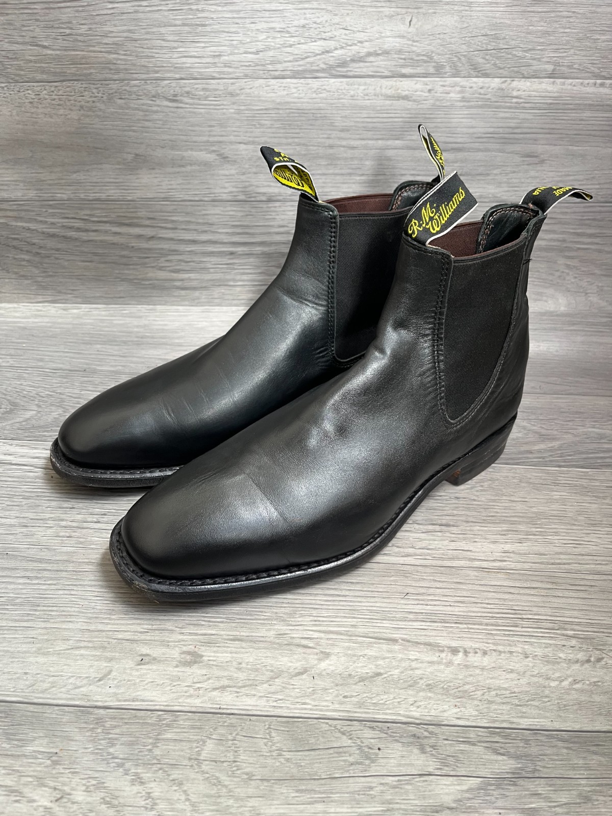 R.M williams comfort craftsman black leather chelsea boots uk 8.5G