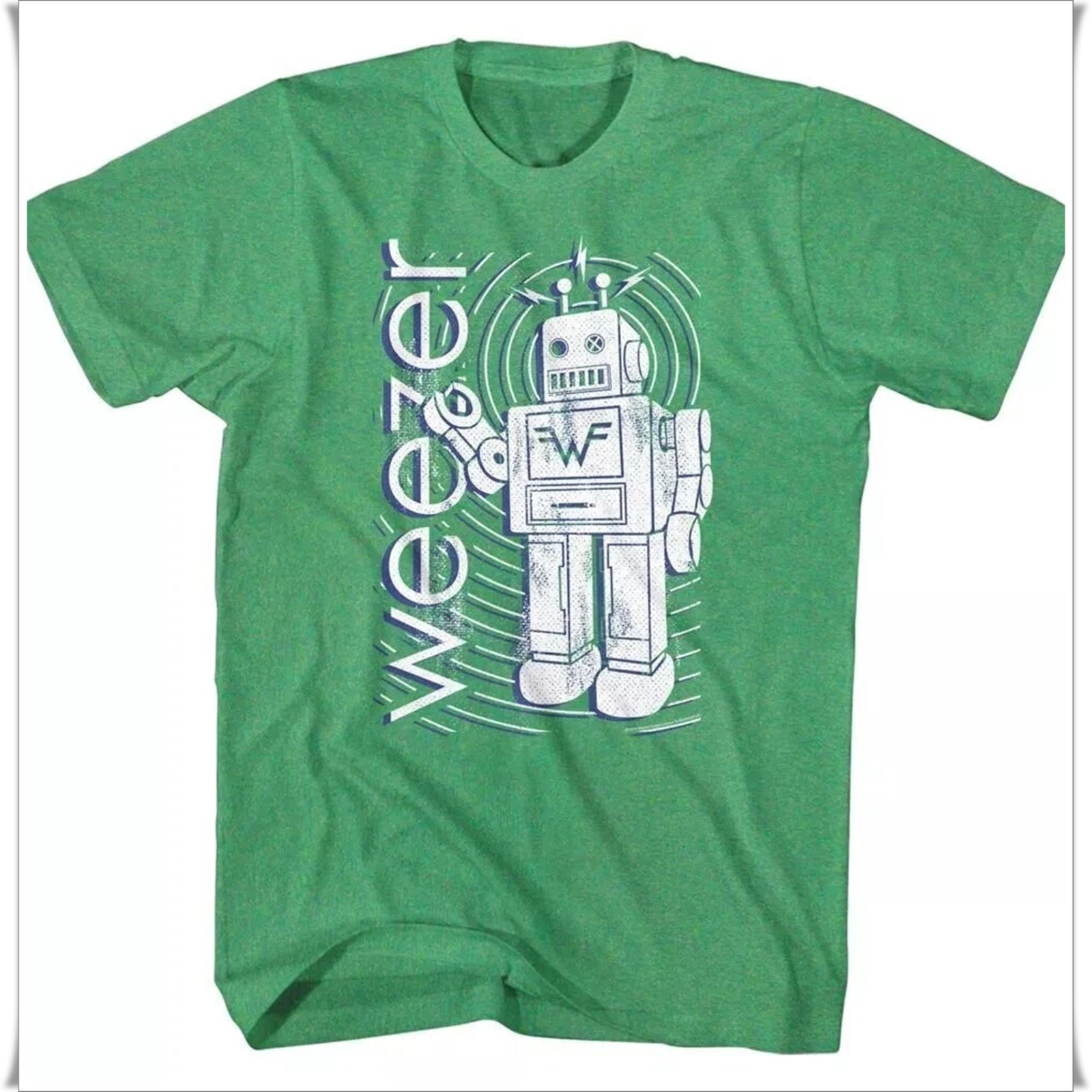 Weezer Robot Alternative Rock Music Band Shirt, Heavy Cotton T-shirt, Size S-5XL