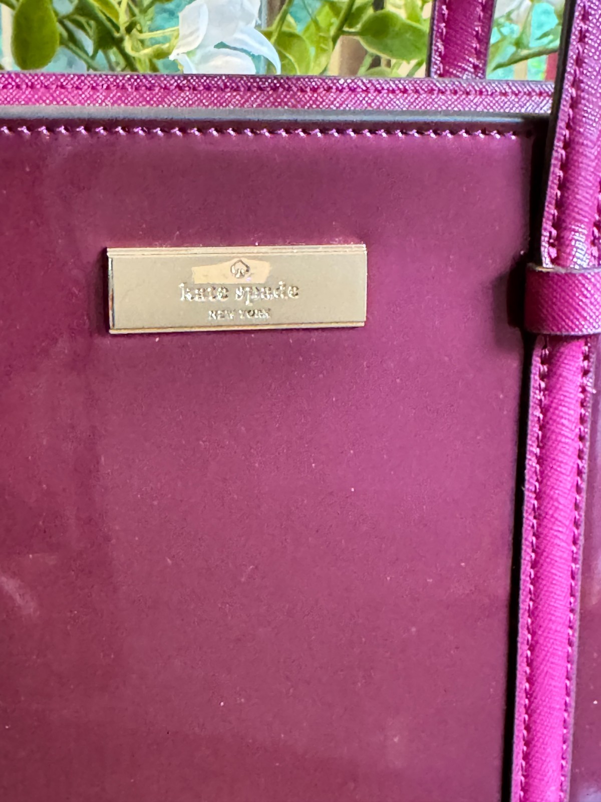 Kate Spade Kenzie Small Tote Bag KI956 Burgundy Purse Dark Raspberry Crossbody