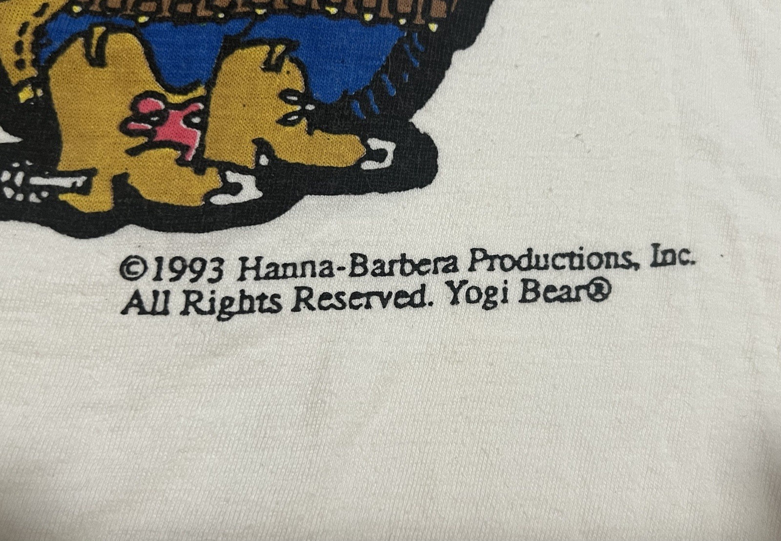 Vintage 1993 Yogi Bear Western Tee L Single Stitch 90s Hanna Barbera