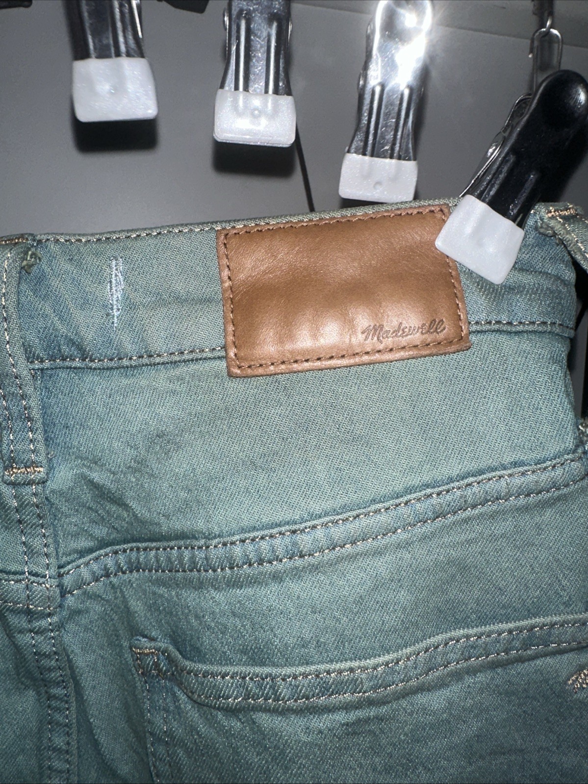 Madewell Jeans Ballon 25p Sage Green Denim
