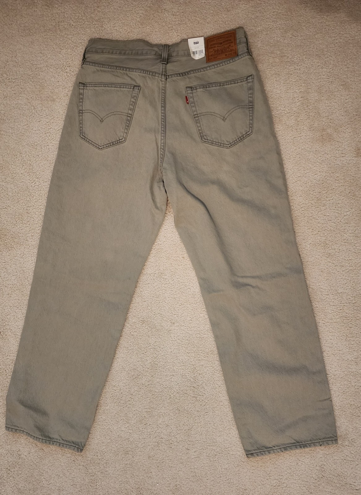 NWT Levi Premium 568 LOOSE STRAIGHT Jeans Green Non-Stretch 100% COTTON 34×30