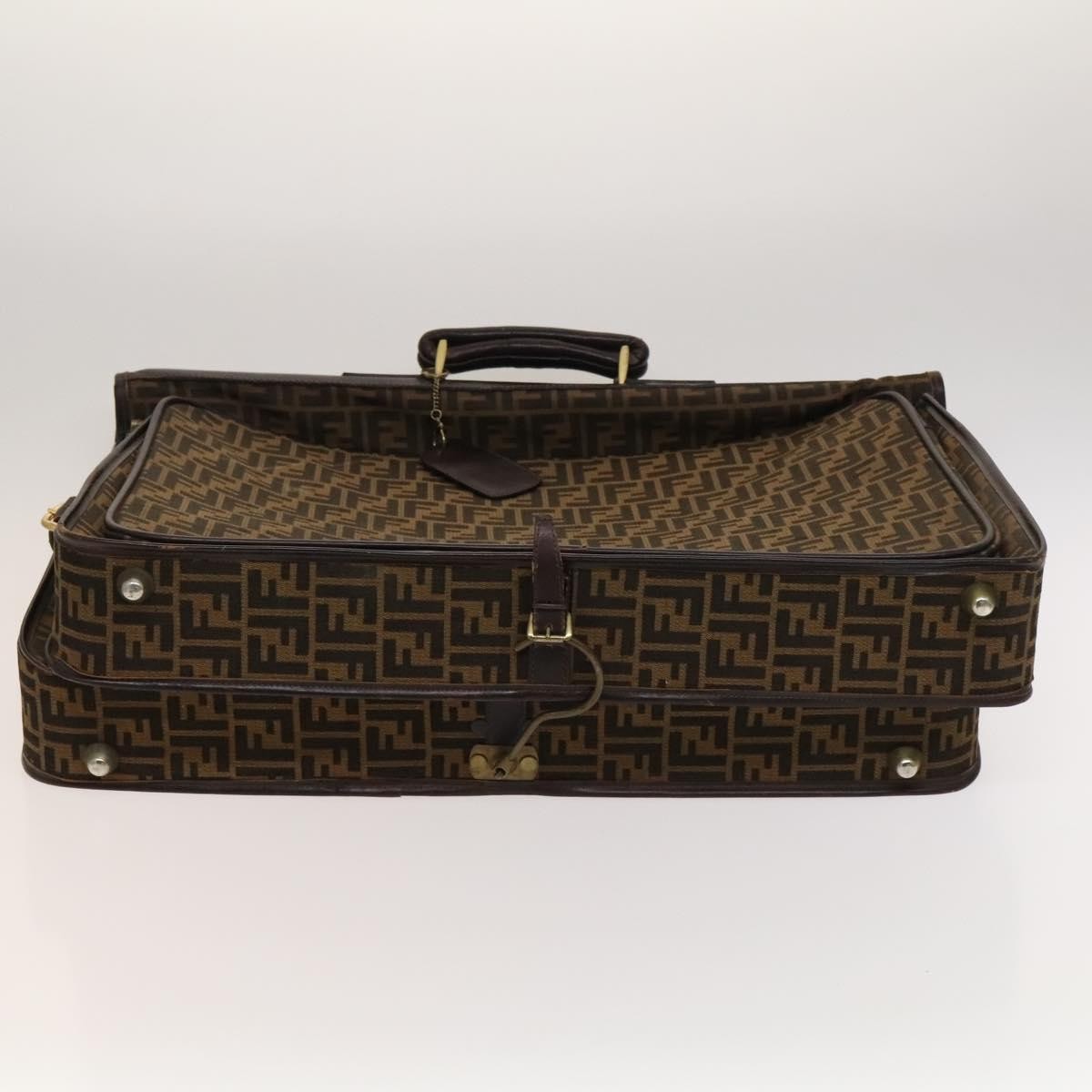 FENDI Zucca Canvas Garment Cover Brown Black gold Auth sw767