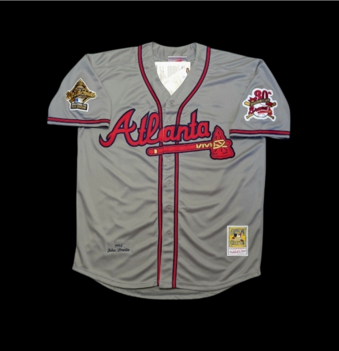 John Smoltz Atlanta Braves 1995 Men’s Road Gray World Series Baseball Jersey