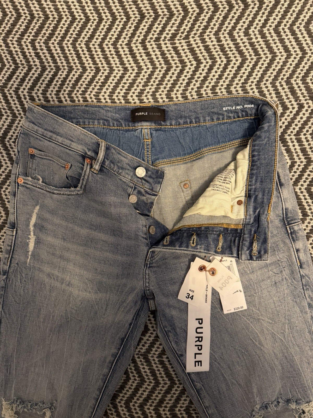 Purple Brand Men’s Jeans Size 34 P004 NWT