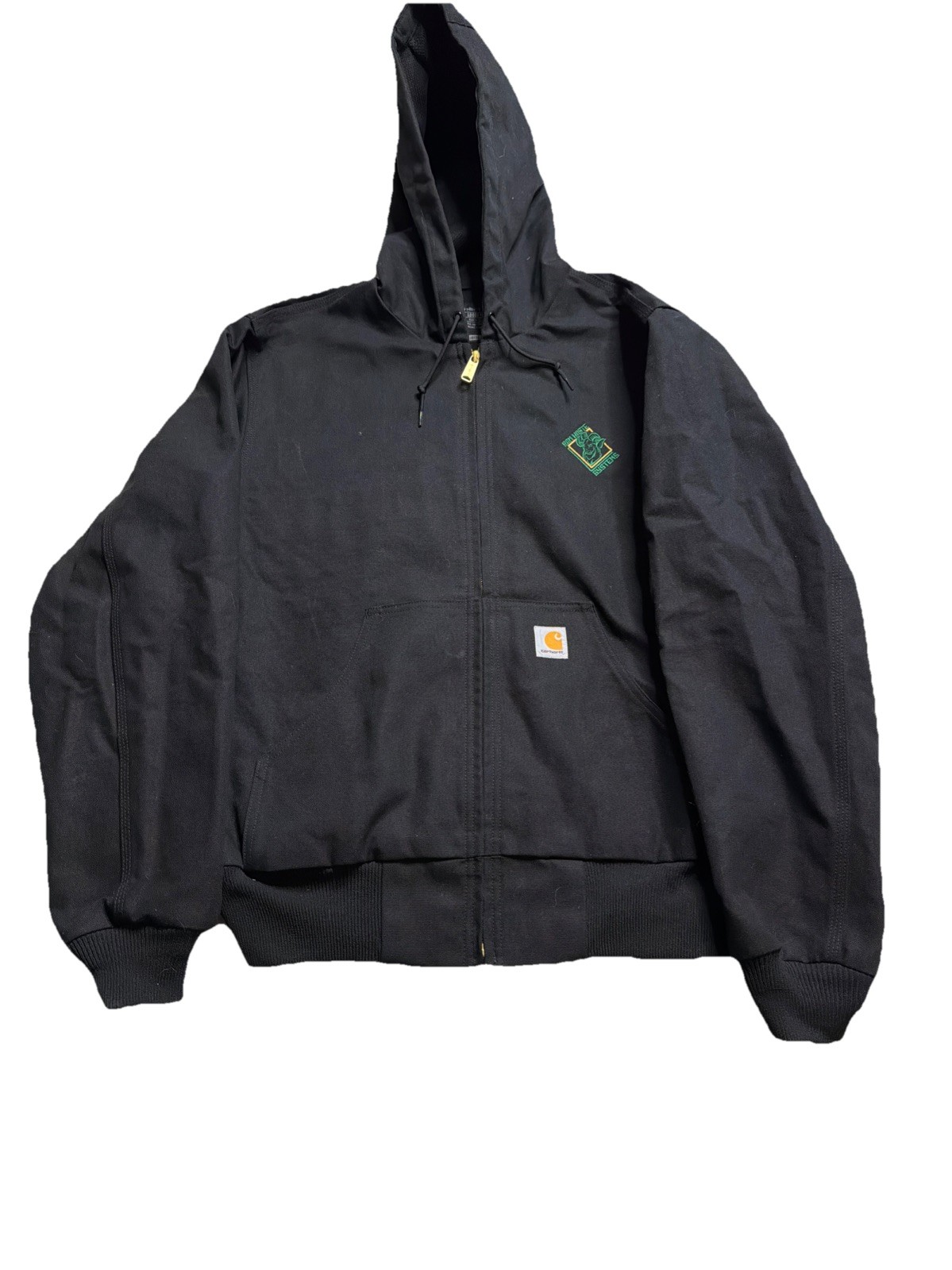 Carhartt Mens 0J0140-M Firm Duck Flannel-Lined Active Loose Fit Jacket Black Med