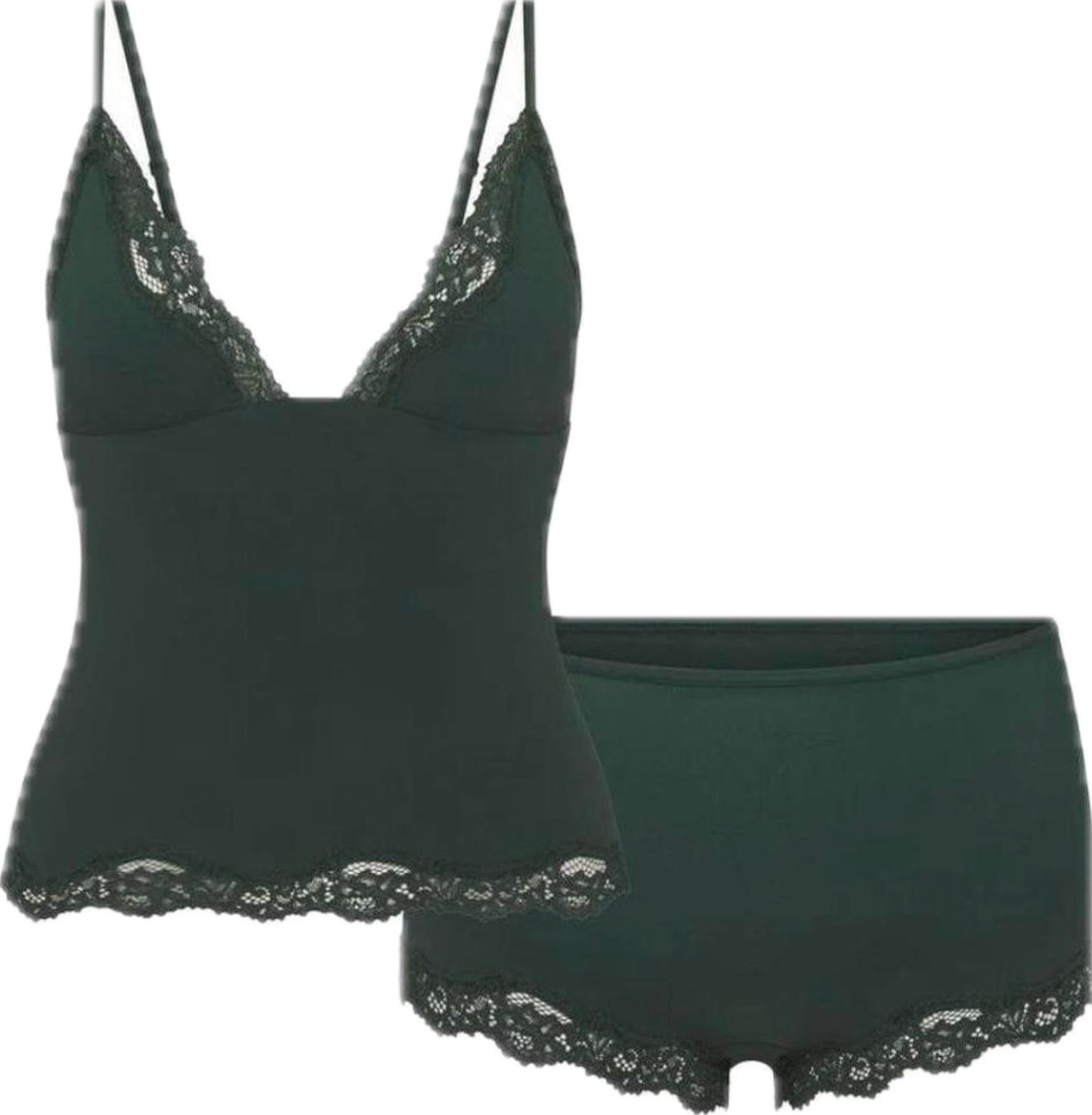 BRAND NEW- SKIMS Fits Everybody Lace Triangle Cami (Deep Teal / Emerald)