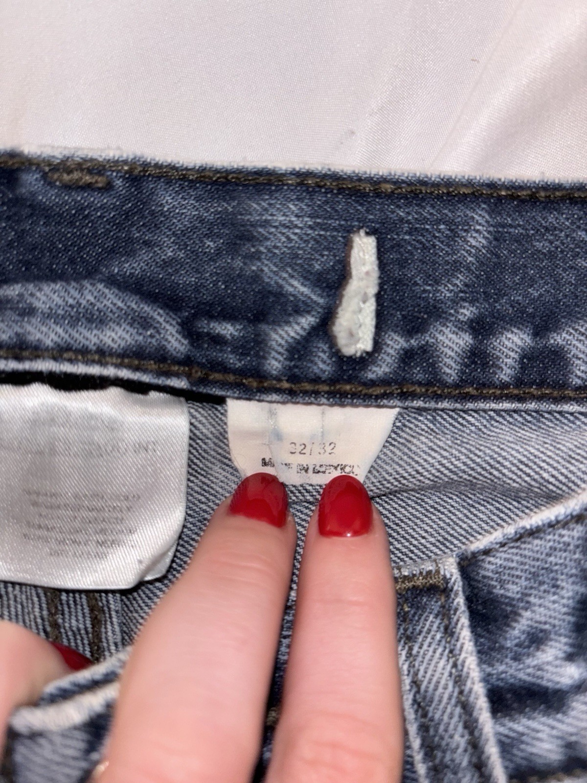 VTG Harley Davidson Blue Denim Straight Fit Jeans Medium Wash Distressed 32/32