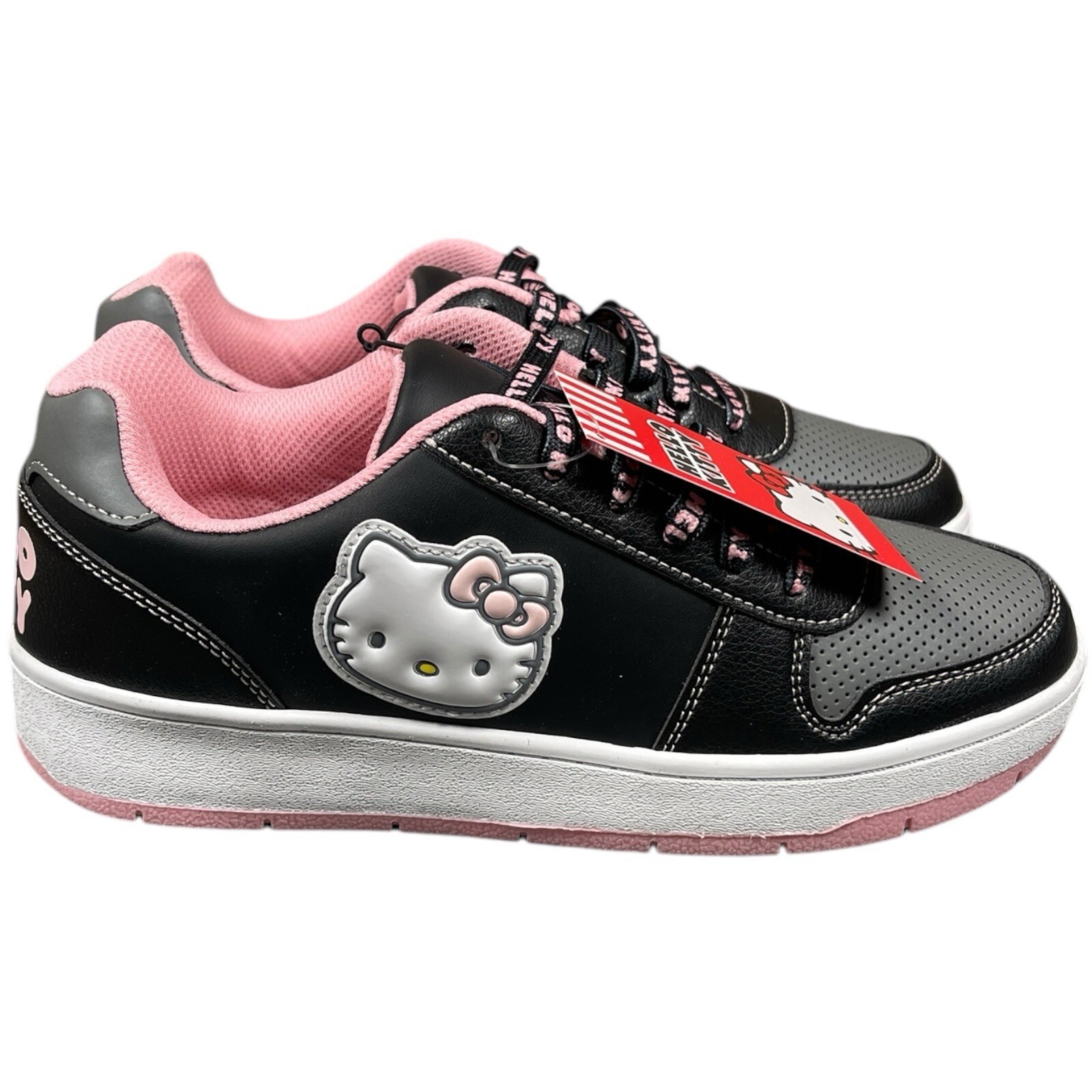 Hello Kitty by Sanrio Women’s Fashion Sneakers Size 8 Black/Light Pink Shoes NEW