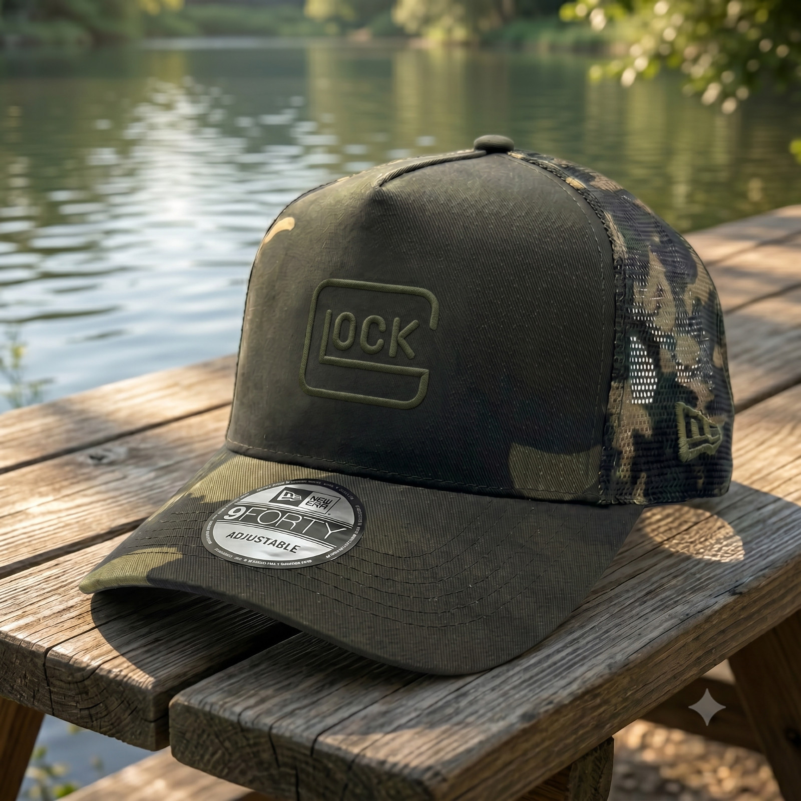Glock Logo Embroidered Camo Trucker Hat Tactical Mesh Cap