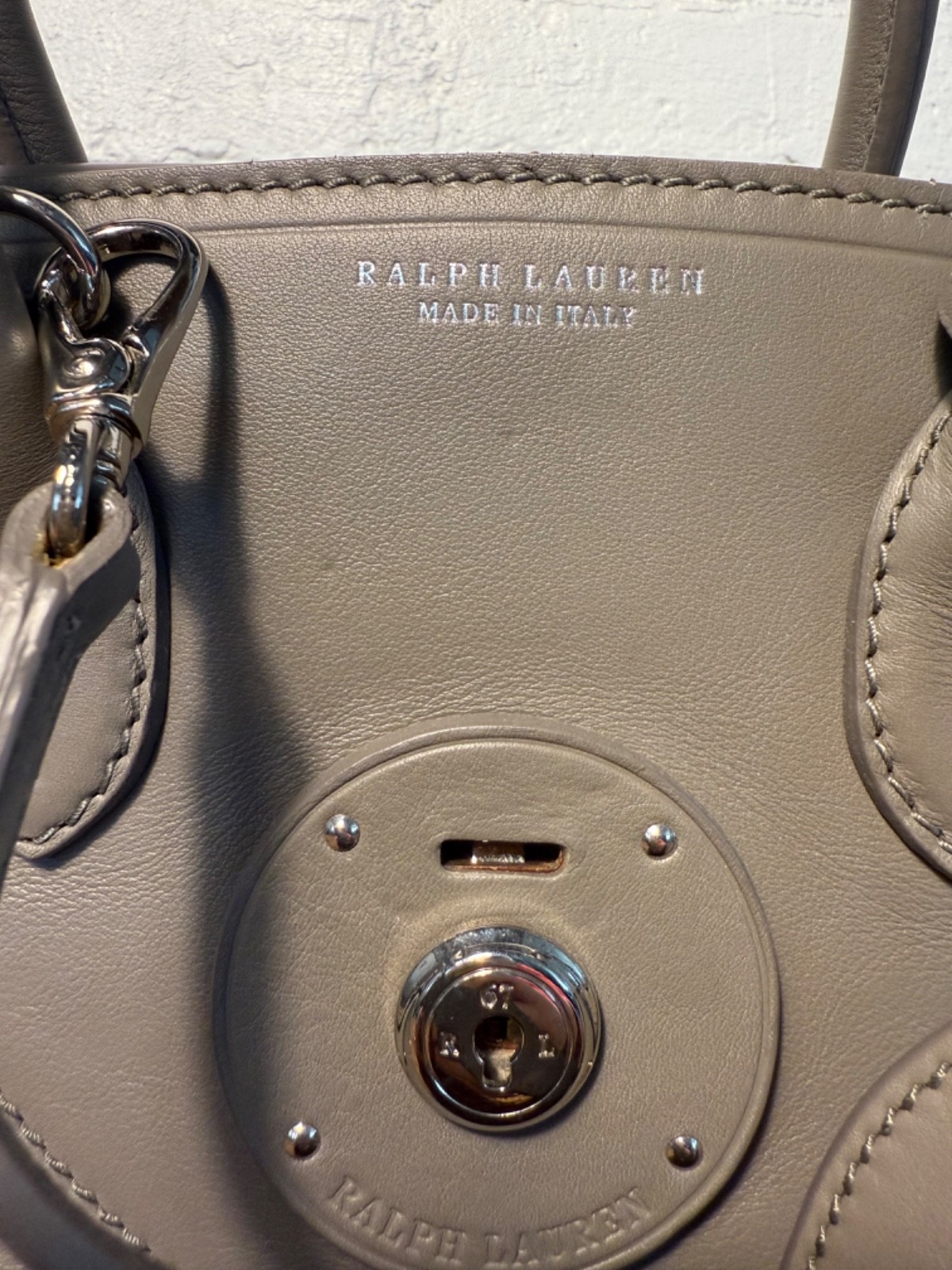 Ralph Lauren Collection Ricky 27 Handbag Grey calfskin leather