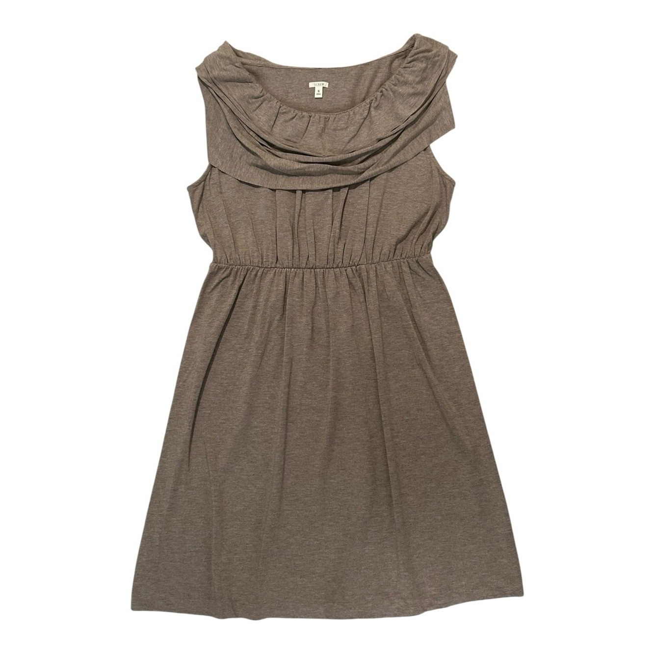 J. Crew Taupe Sleeveless Cowl-Neck Casual Dress