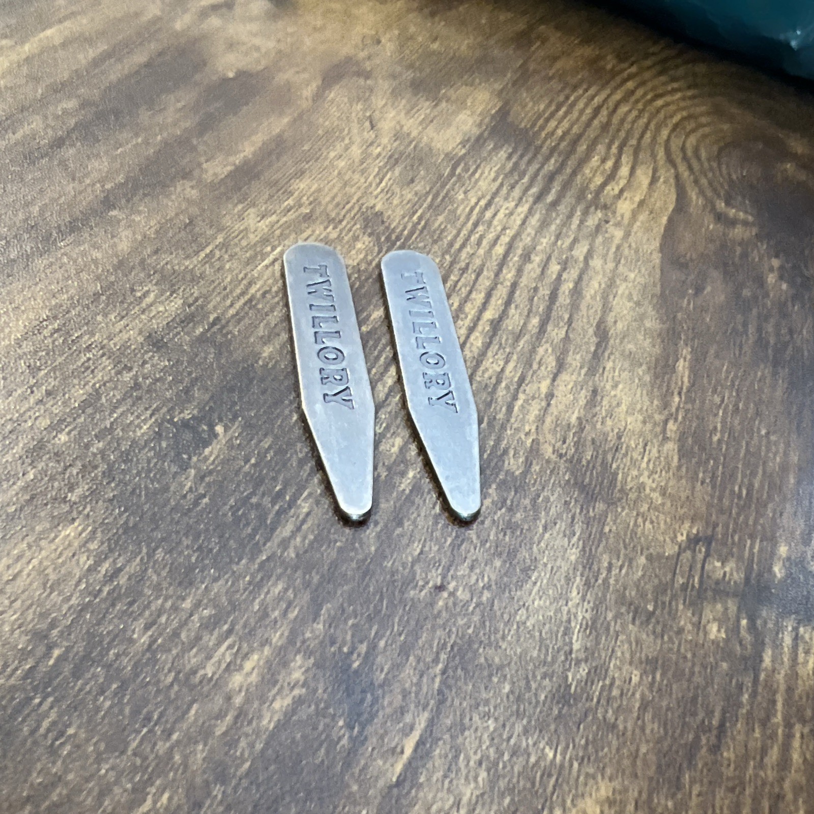 Twillory Brass Metal Collar Stays One Pair 2 Inch Stay One Silver Set