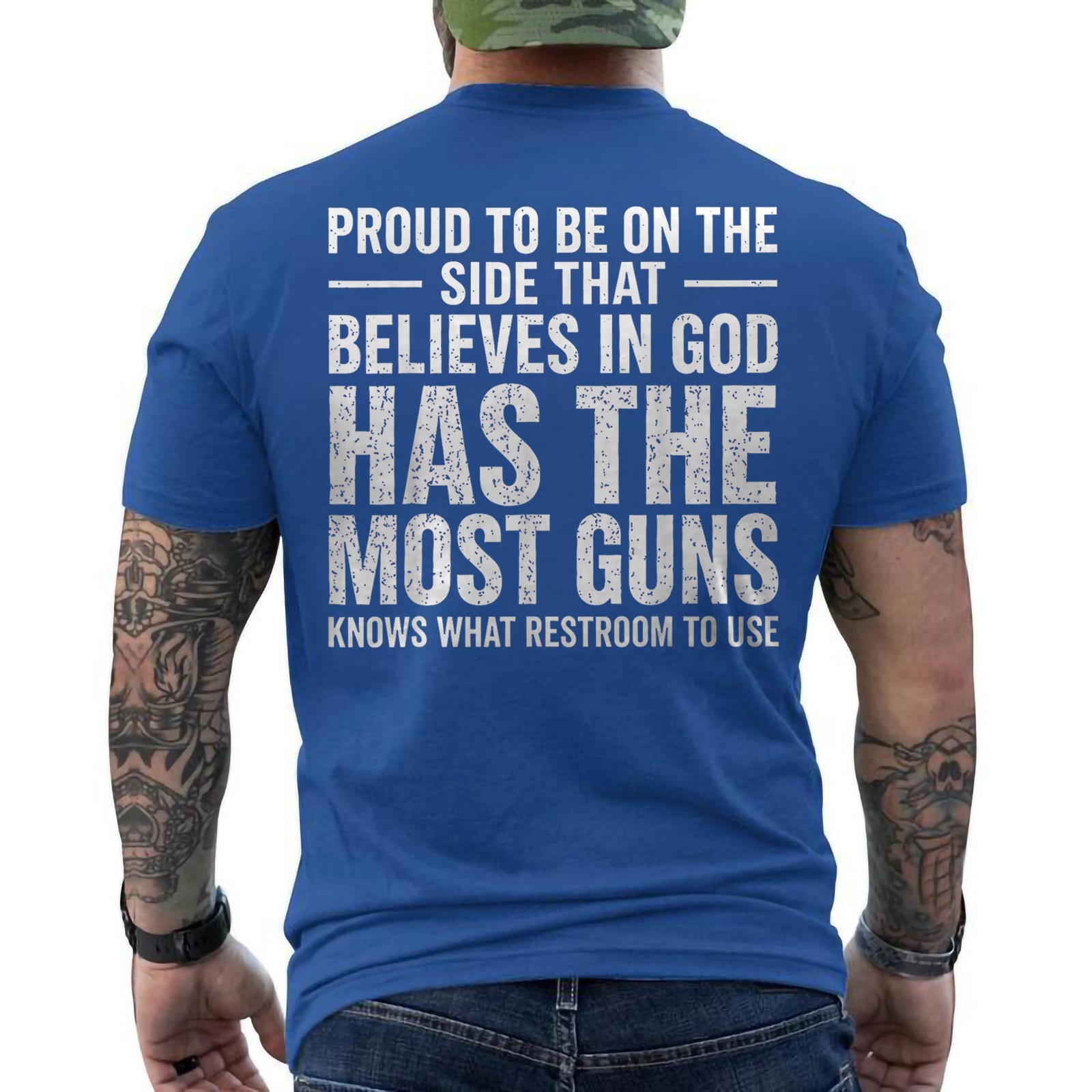 Funny Proud to Be On The Side that Believes in God ON BACK T-Shirt